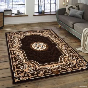 Allstar 18th Century Vintage Regal Bordered Floral Medallion Area Rug