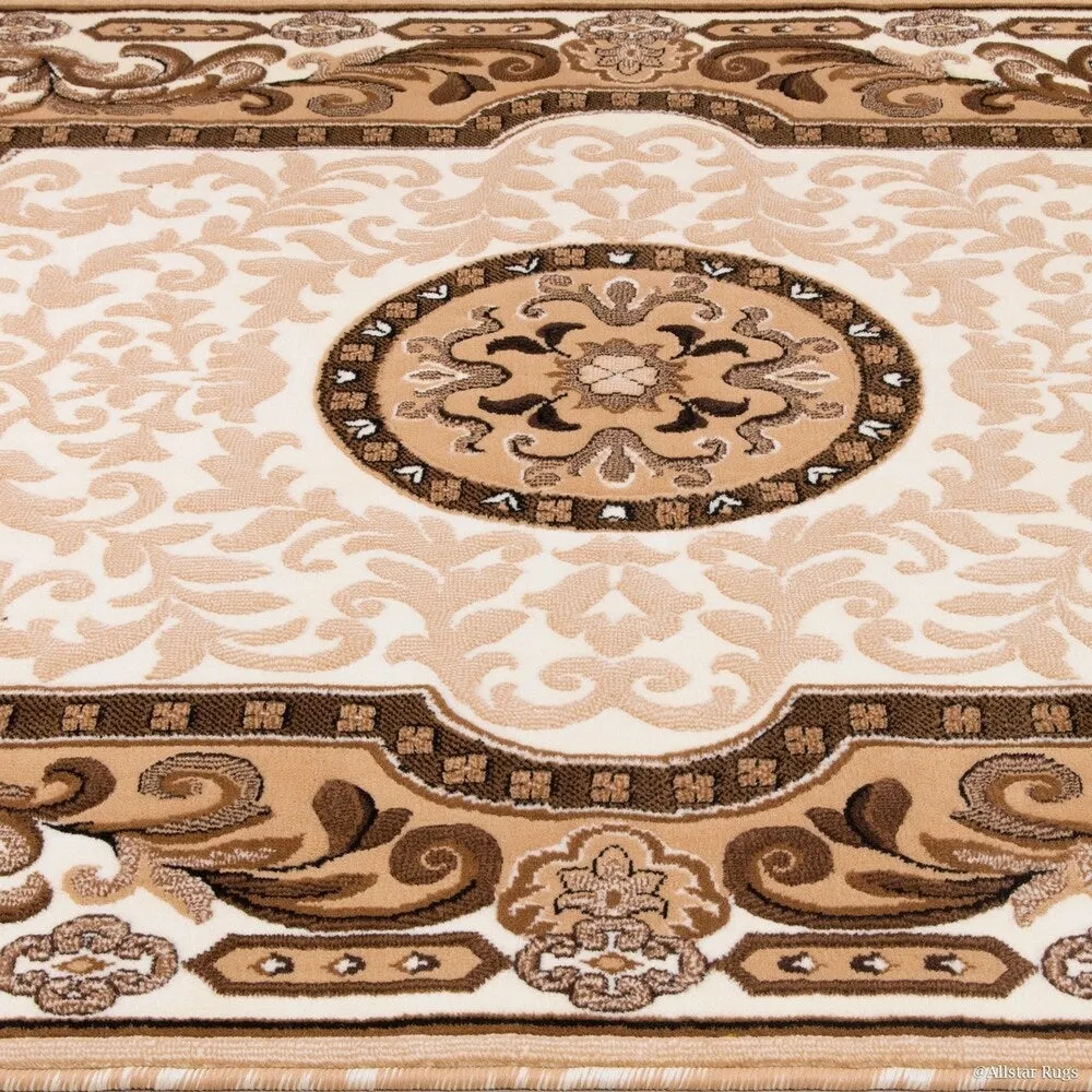 Allstar 18th Century Vintage Regal Bordered Floral Medallion Area Rug