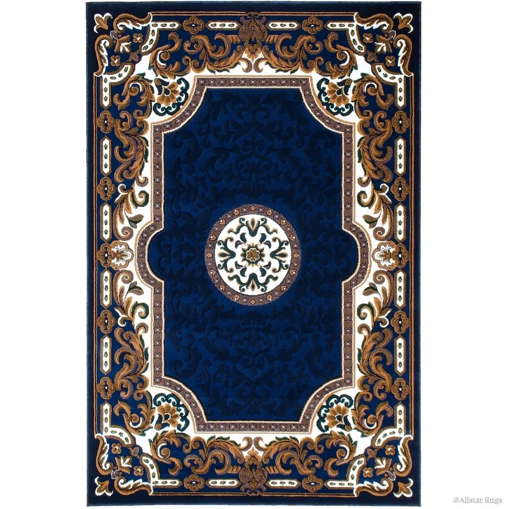 Allstar 18th Century Vintage Regal Bordered Floral Medallion Area Rug