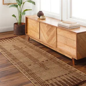 Amavida Handmade Jute & Leather Global Area Rug