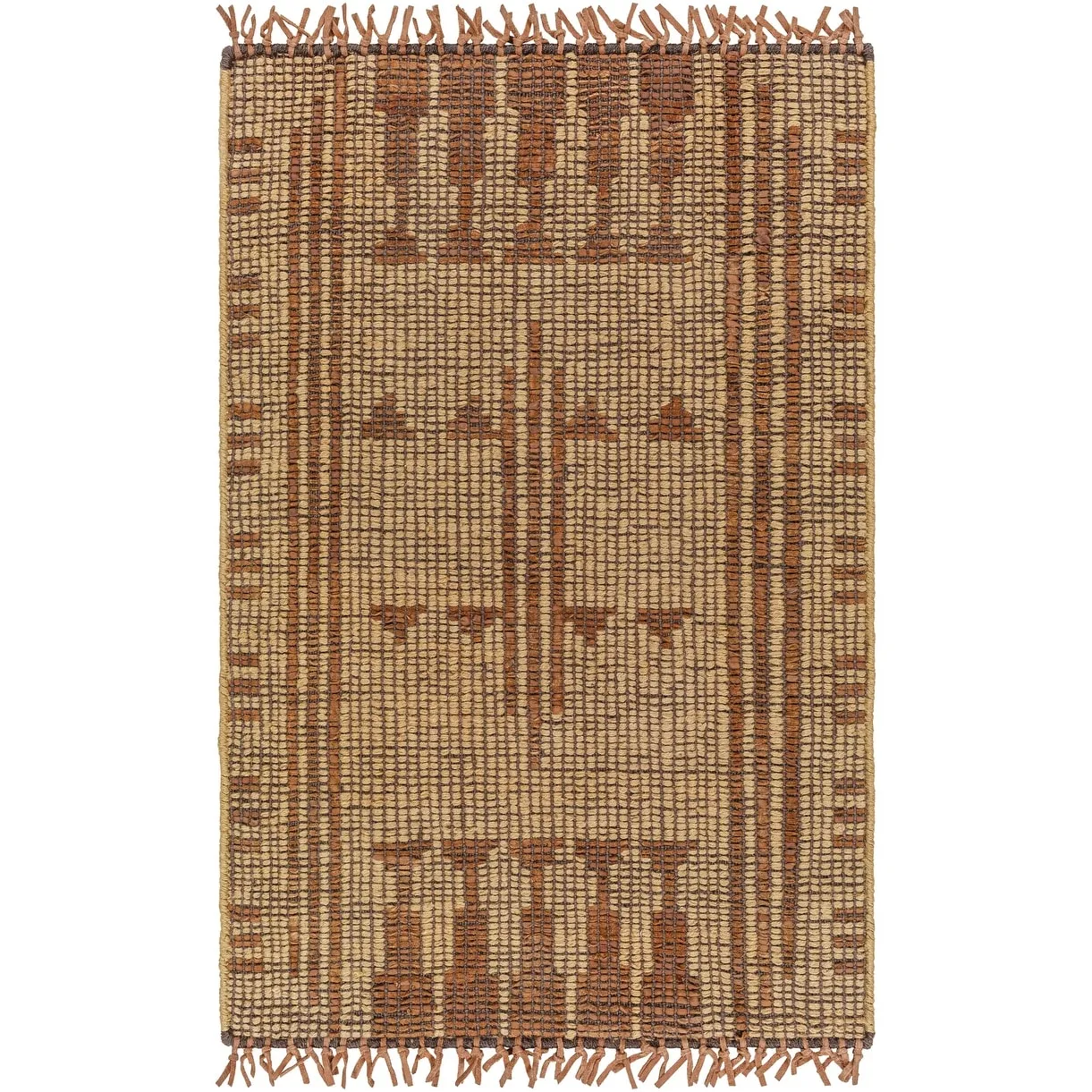Amavida Handmade Jute & Leather Global Area Rug