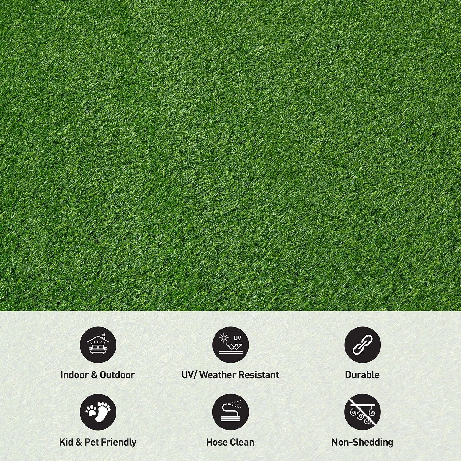 Artificial Solid Grass Indoor Outdoor Area Rug