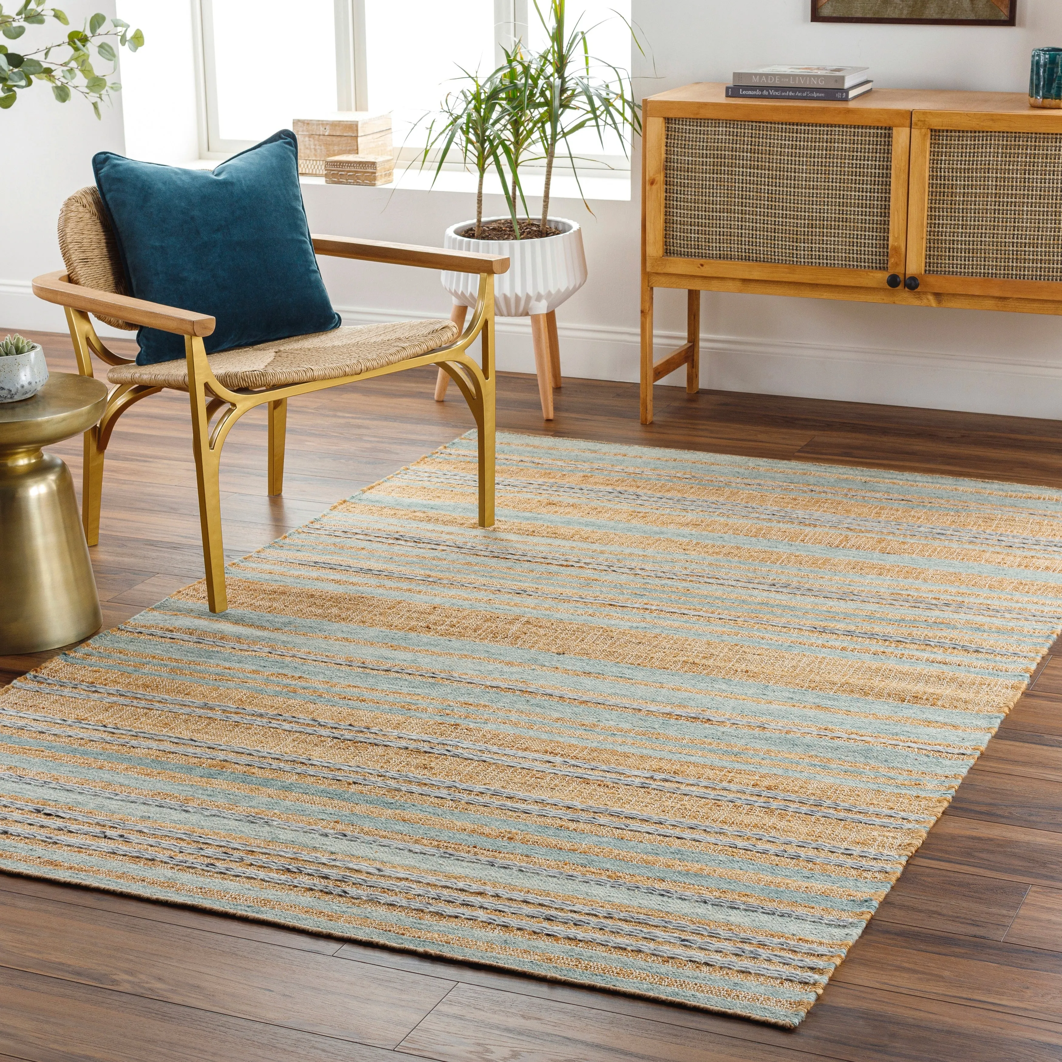 Artistic Weavers Alice Bohemian Striped Wool & Jute Area Rug