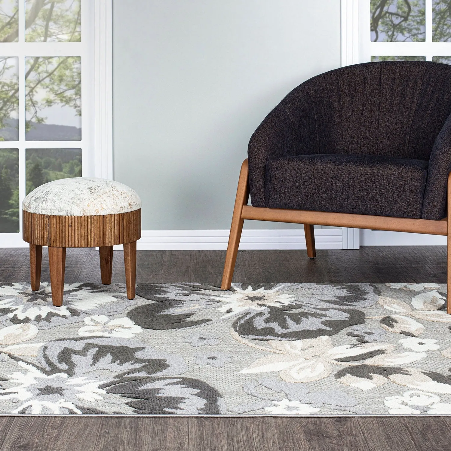 Bergamo Contemporary Floral Indoor/Outdoor Area Rug