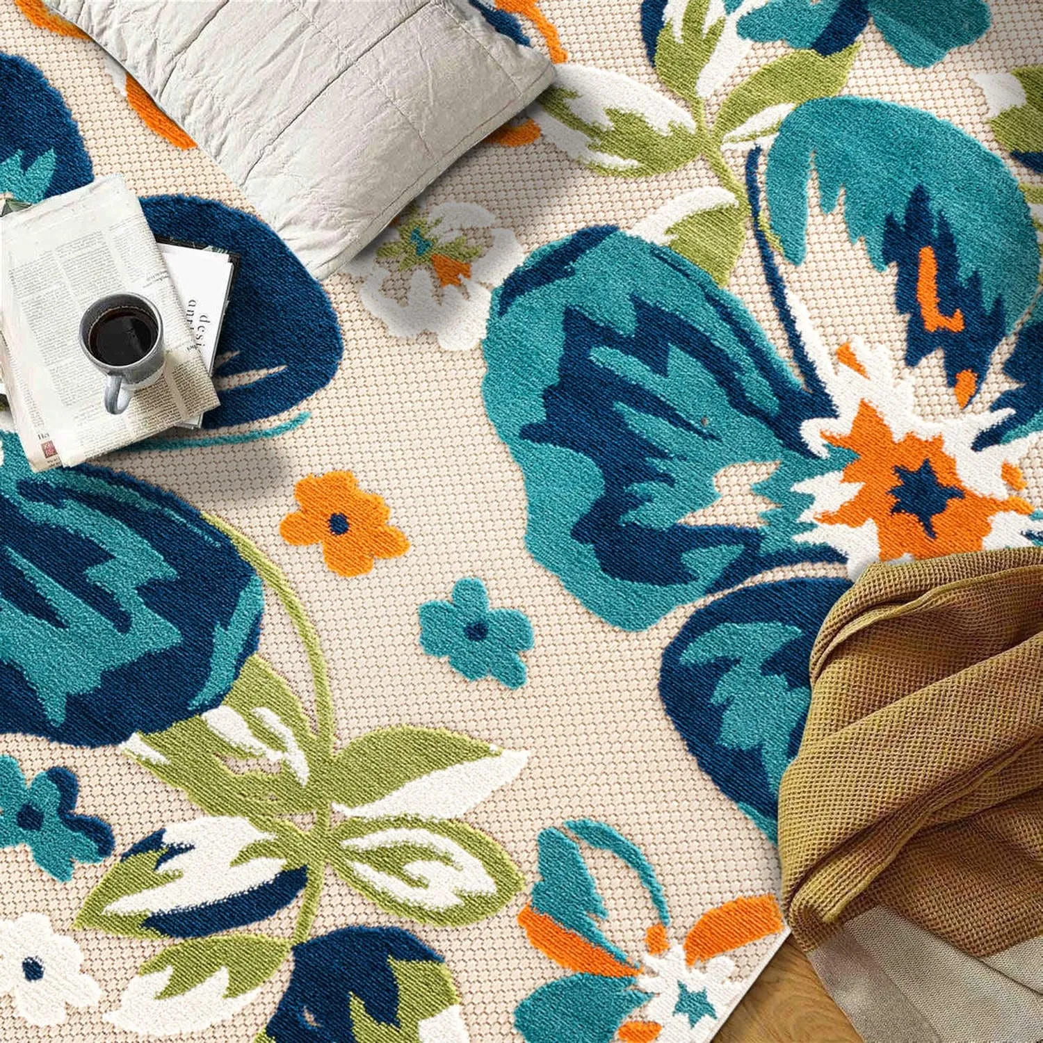 Bergamo Contemporary Floral Indoor/Outdoor Area Rug
