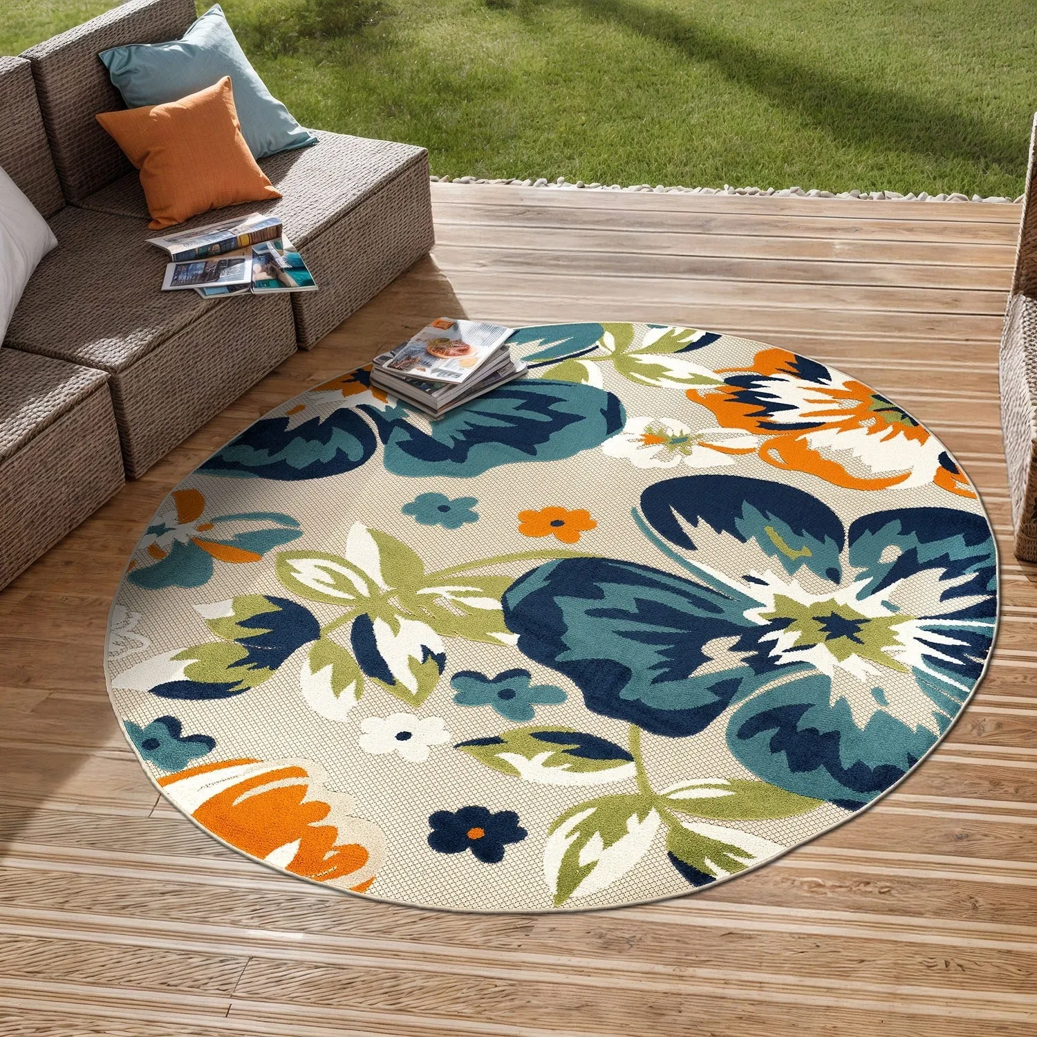 Bergamo Contemporary Floral Indoor/Outdoor Area Rug