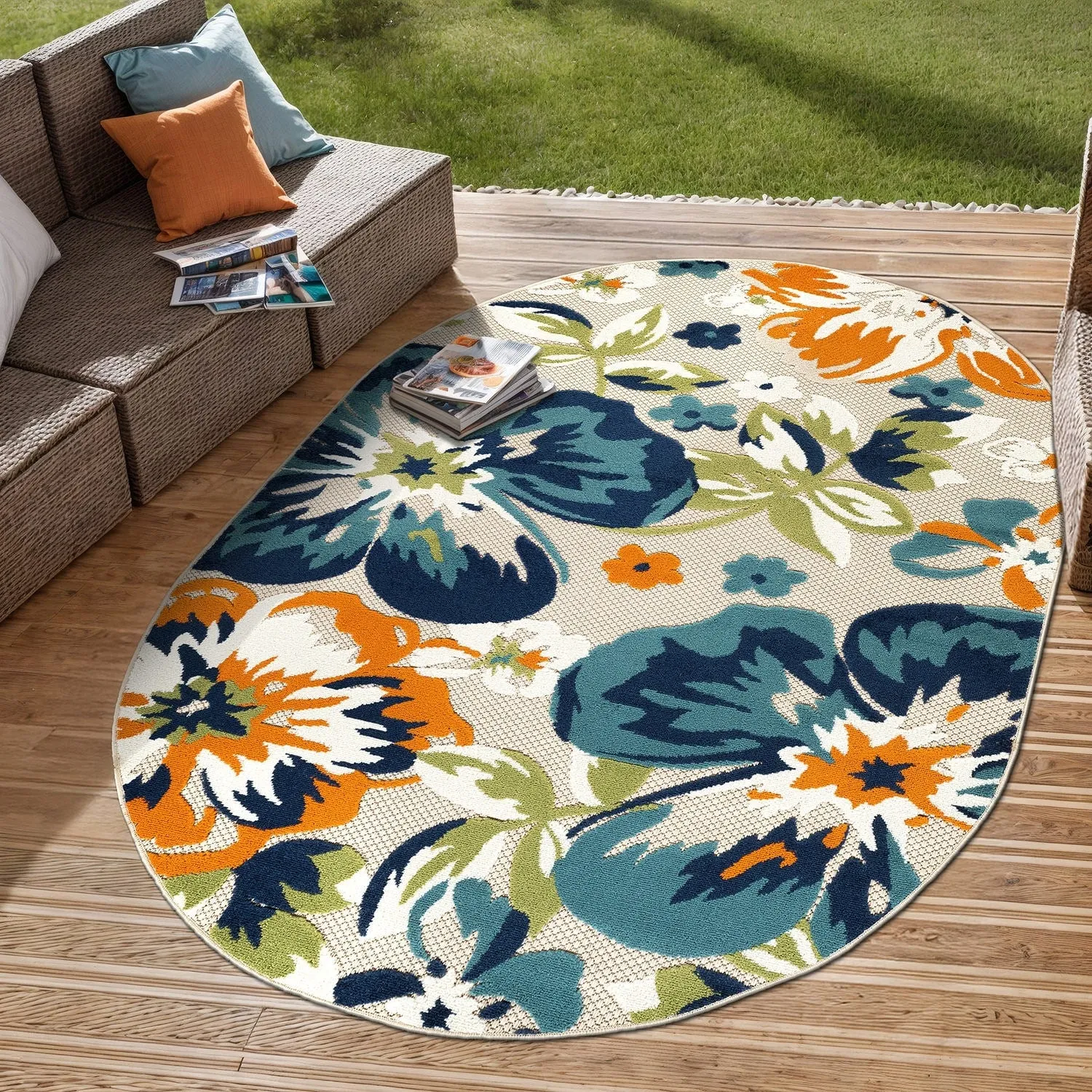 Bergamo Contemporary Floral Indoor/Outdoor Area Rug