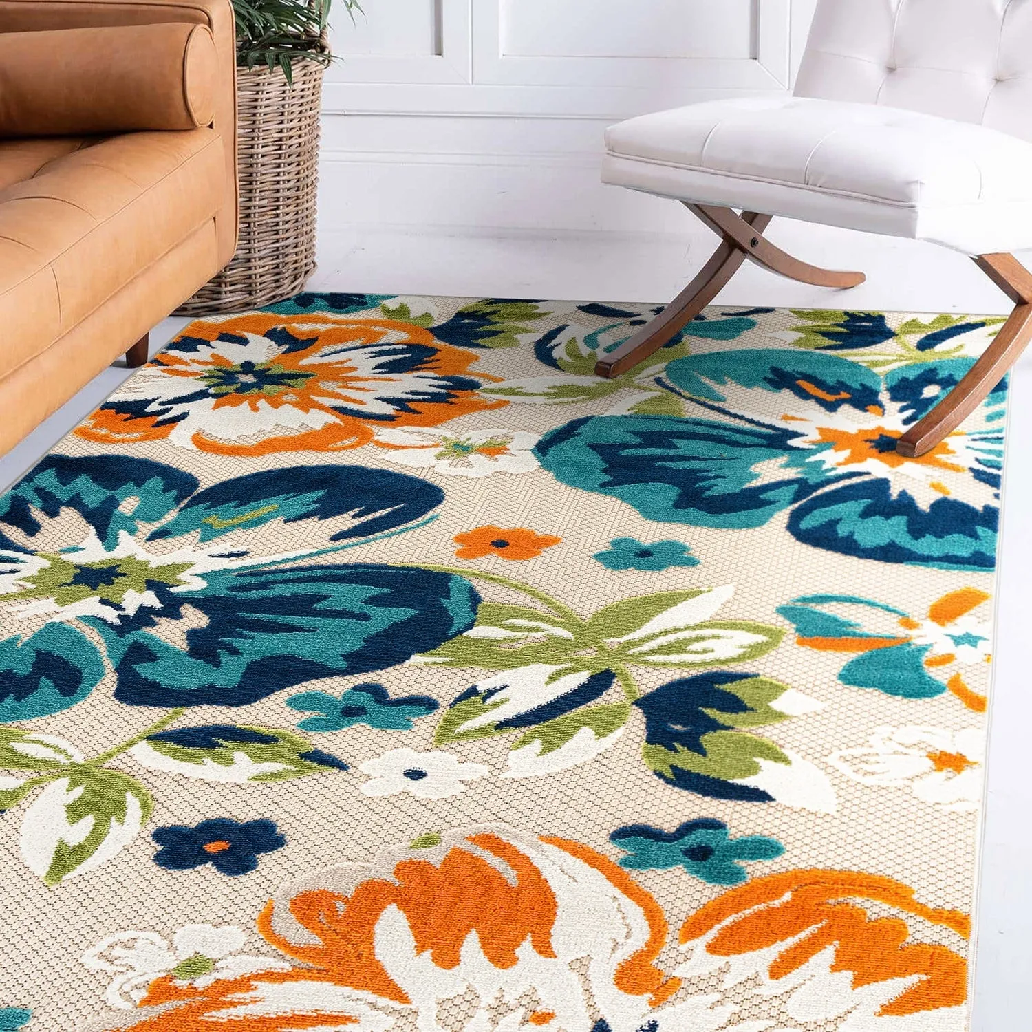 Bergamo Contemporary Floral Indoor/Outdoor Area Rug