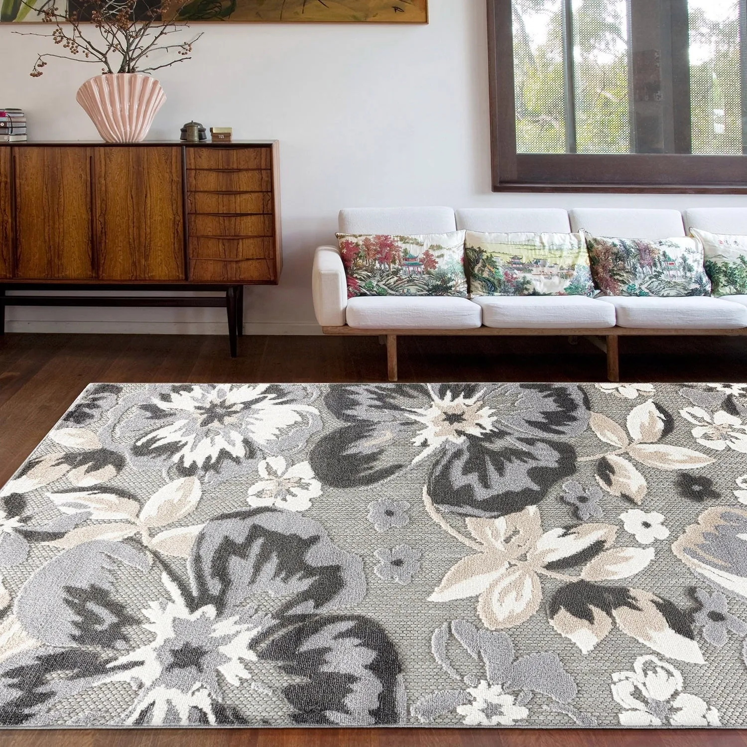 Bergamo Contemporary Floral Indoor/Outdoor Area Rug