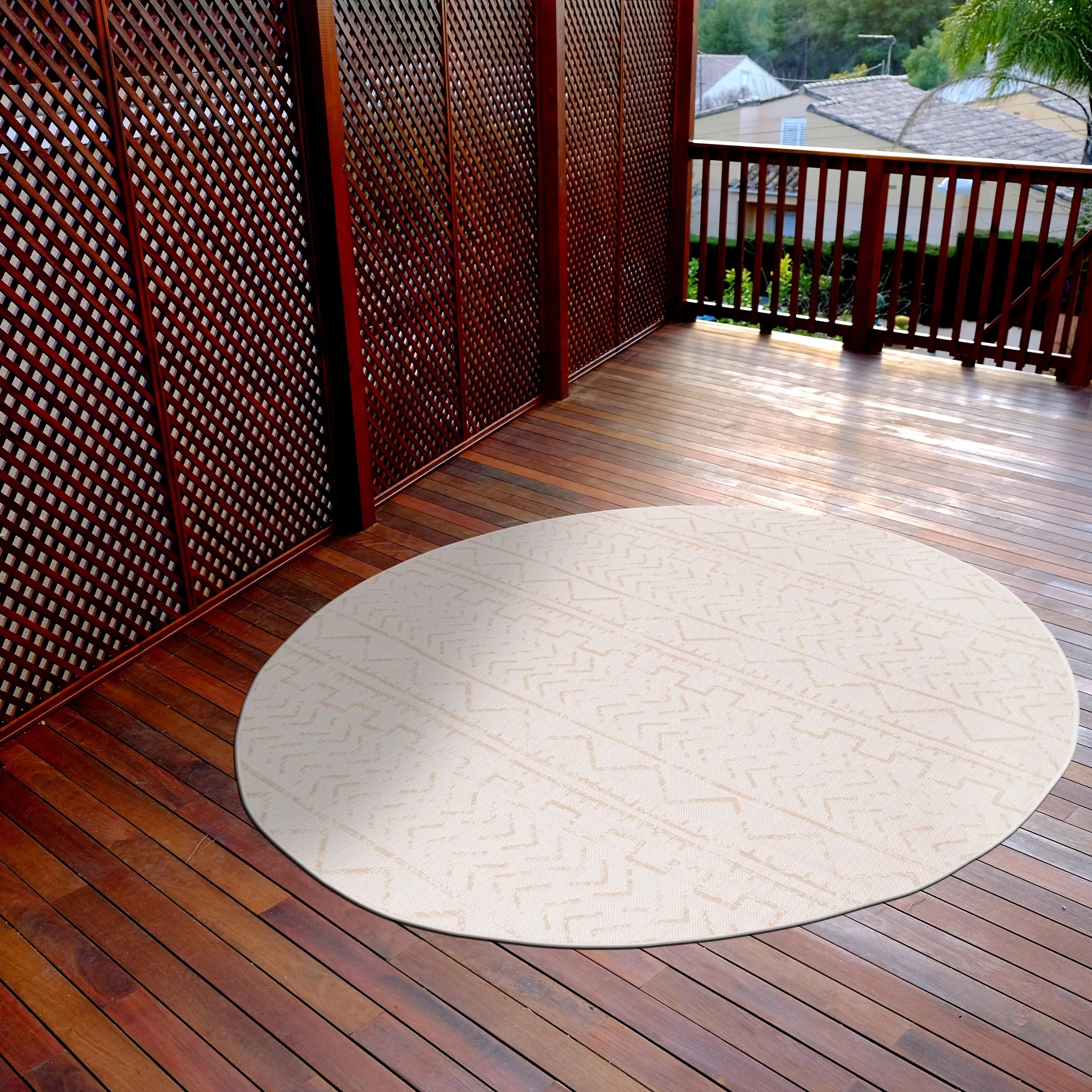 Beverly Rug Beige Trellis Indoor Outdoor Area Rug