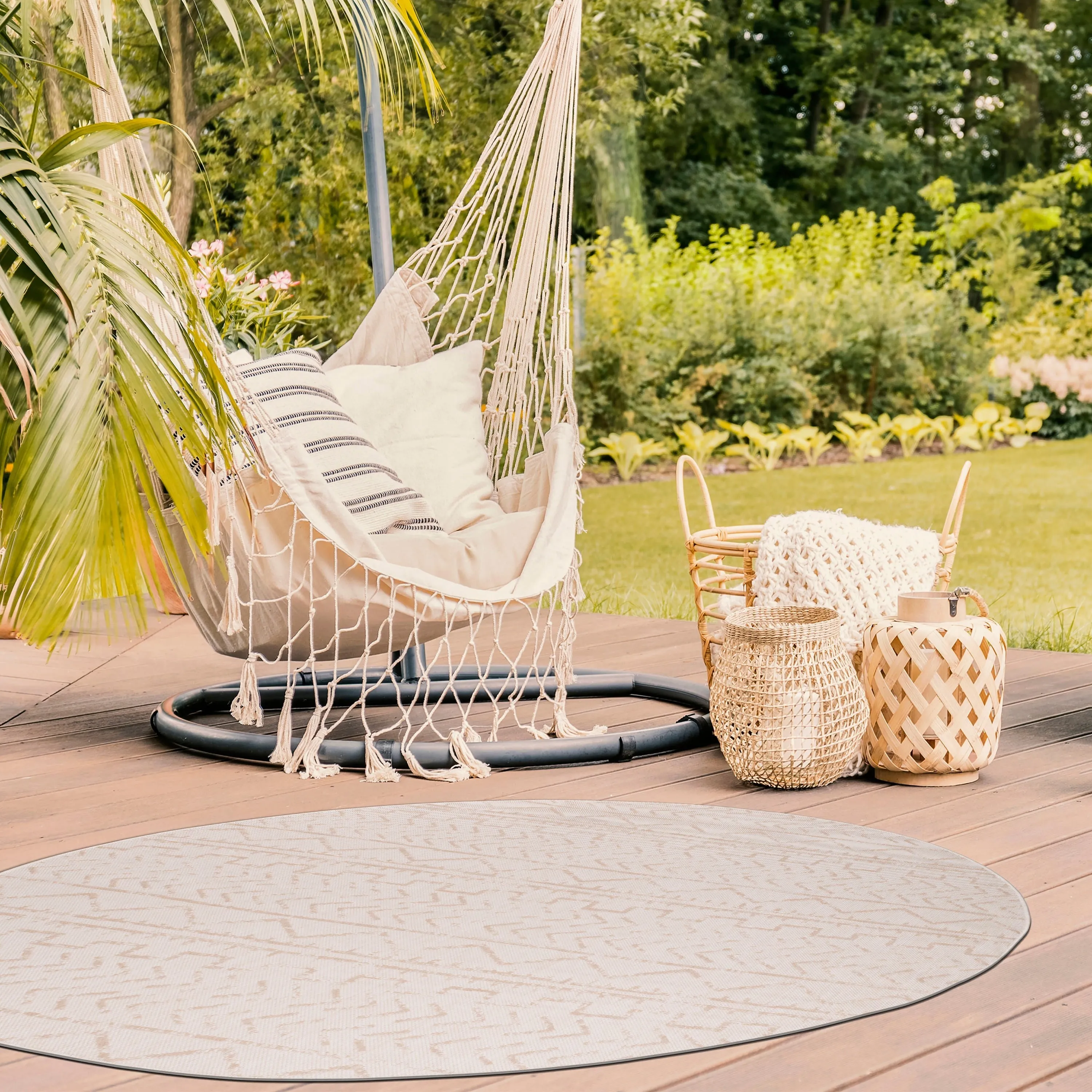 Beverly Rug Beige Trellis Indoor Outdoor Area Rug