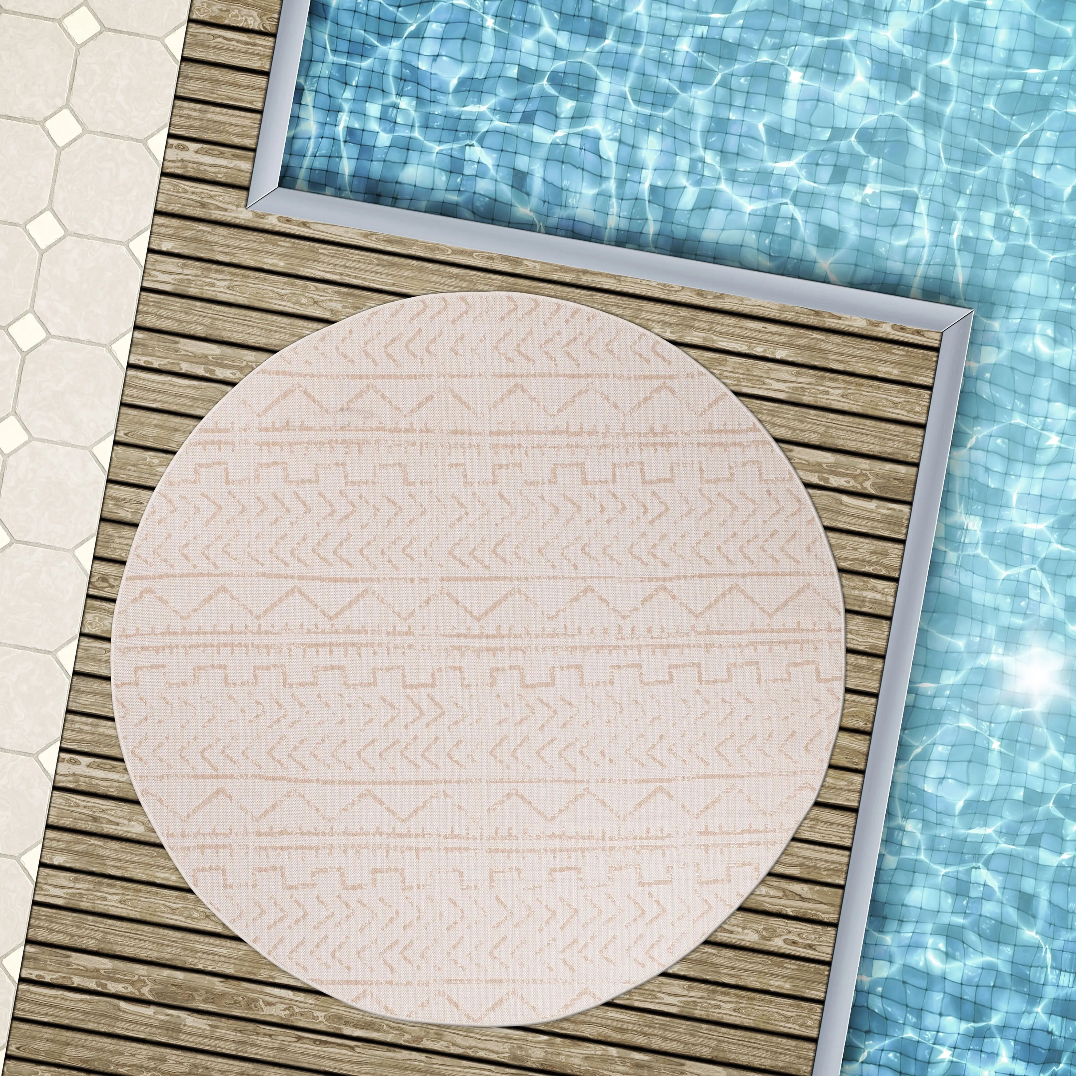 Beverly Rug Beige Trellis Indoor Outdoor Area Rug