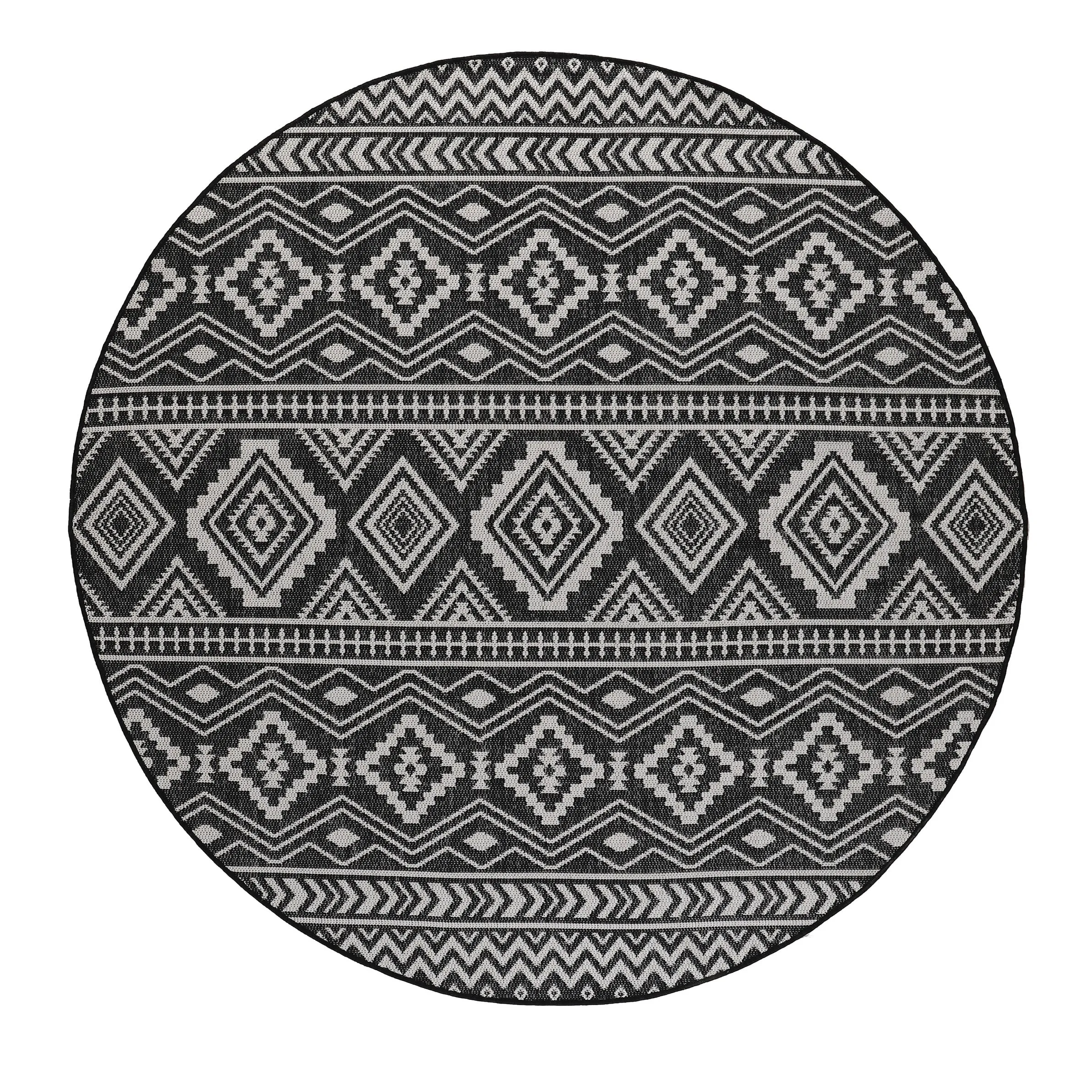 Beverly Rug Black White Boho Moroccan Indoor Outdoor Area Rug for Patio. Deck. Porch