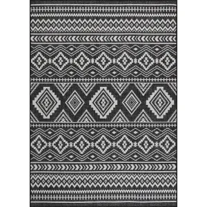 Beverly Rug Black White Boho Moroccan Indoor Outdoor Area Rug for Patio. Deck. Porch