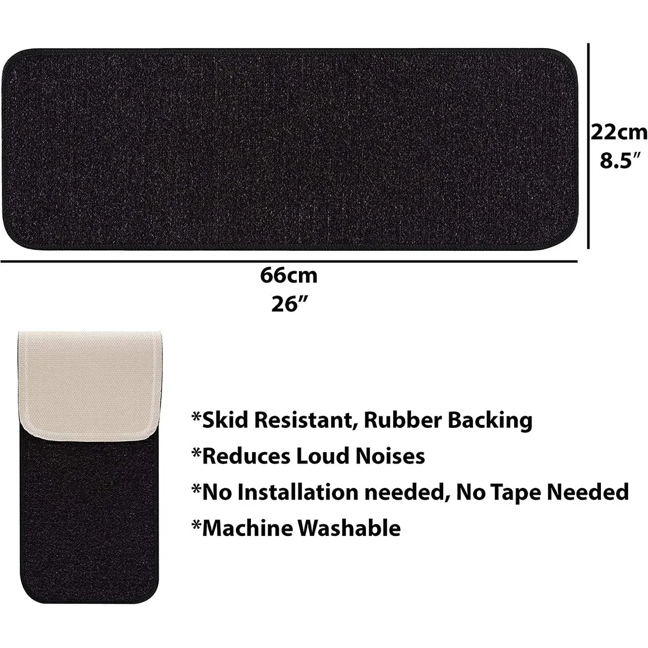 Beverly Rug Indoor Solid Color Non-slip Carpet Stair Treads