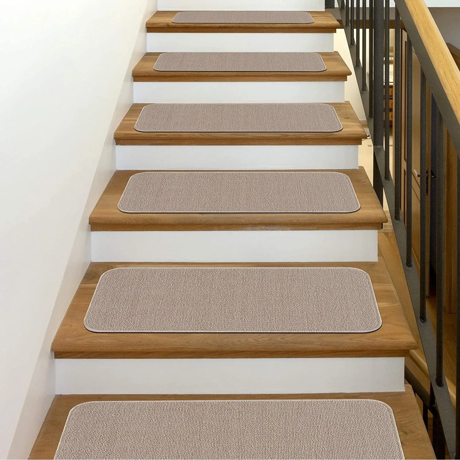 Beverly Rug Indoor Solid Color Non-slip Carpet Stair Treads