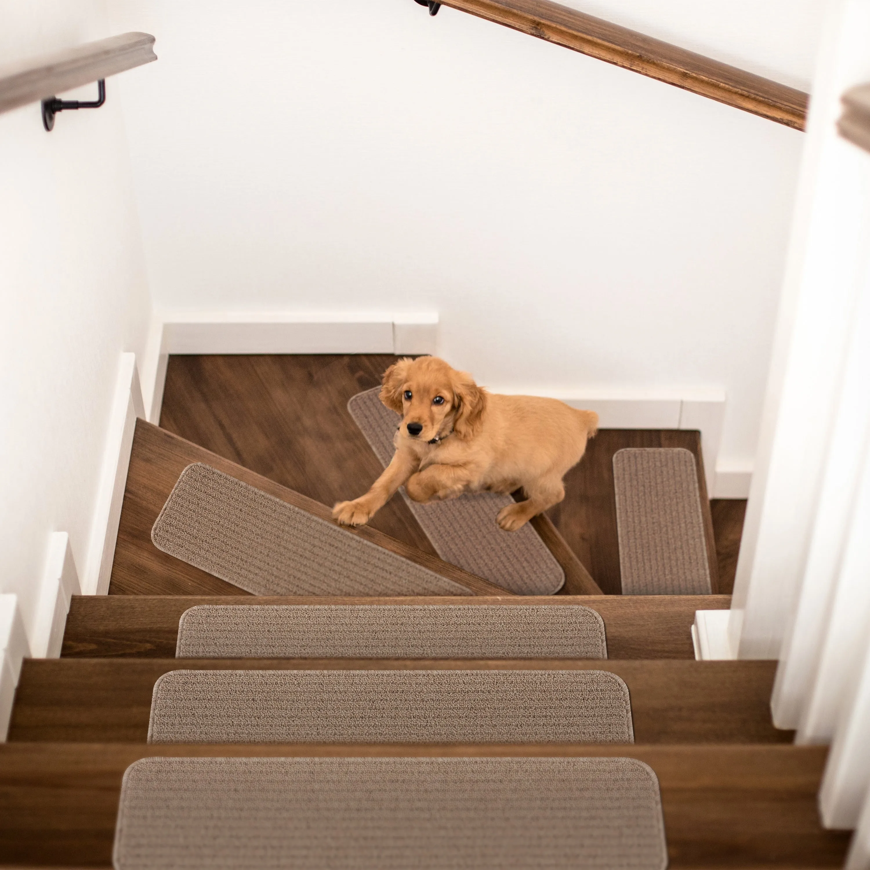Beverly Rug Non Slip Stair Treads. Matching Landing Rug. Washable Runner Rug for Hallway