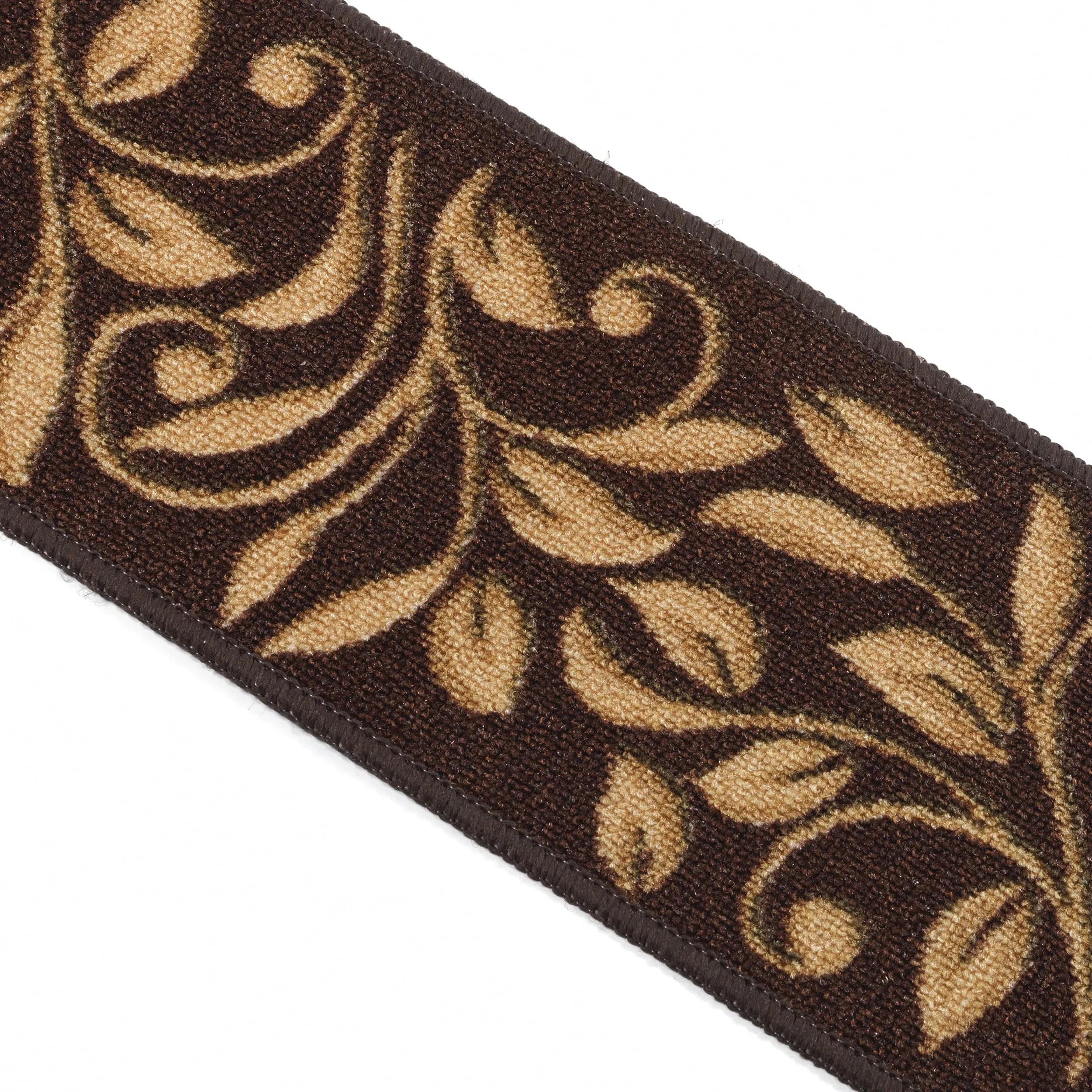 Beverly Rug Non Slip Treads Stylish Stain Resistant Floral Pattern Black Blue Brown Stair Treads 28 x 8.7