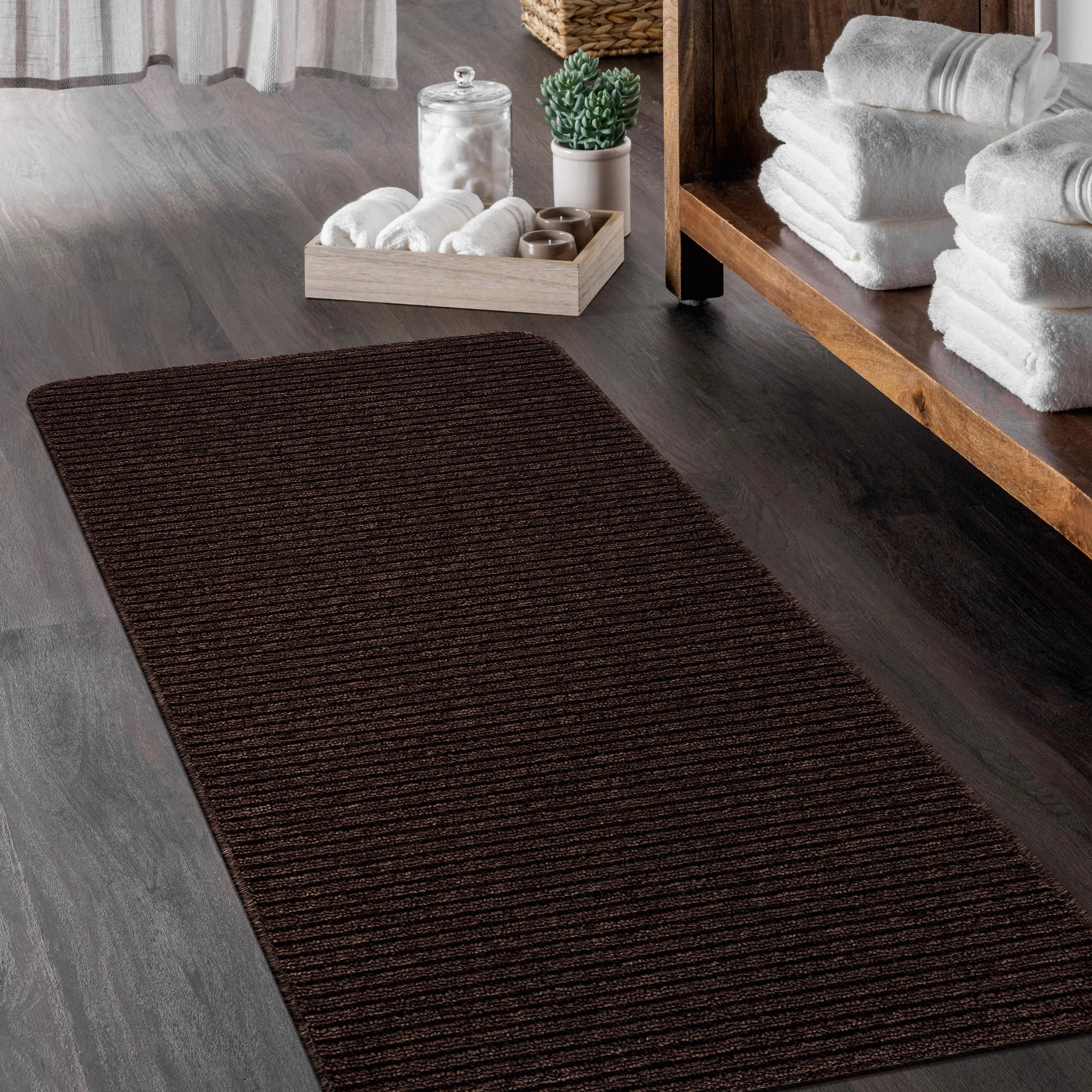 Beverly Rug Non Slip Washable Kitchen Rugs and Mats 2 Piece Set. 48x20   30x20