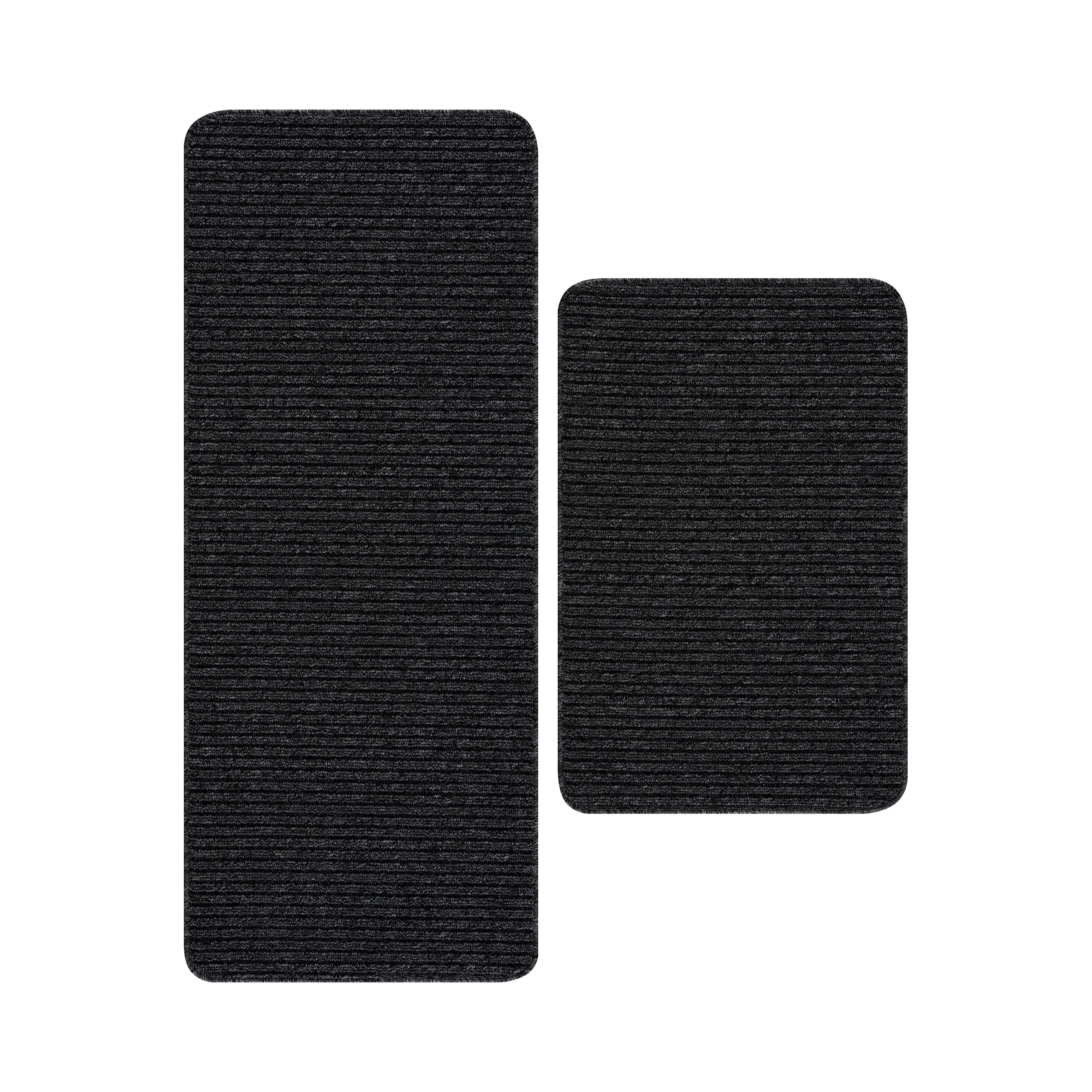 Beverly Rug Non Slip Washable Kitchen Rugs and Mats 2 Piece Set. 48x20   30x20