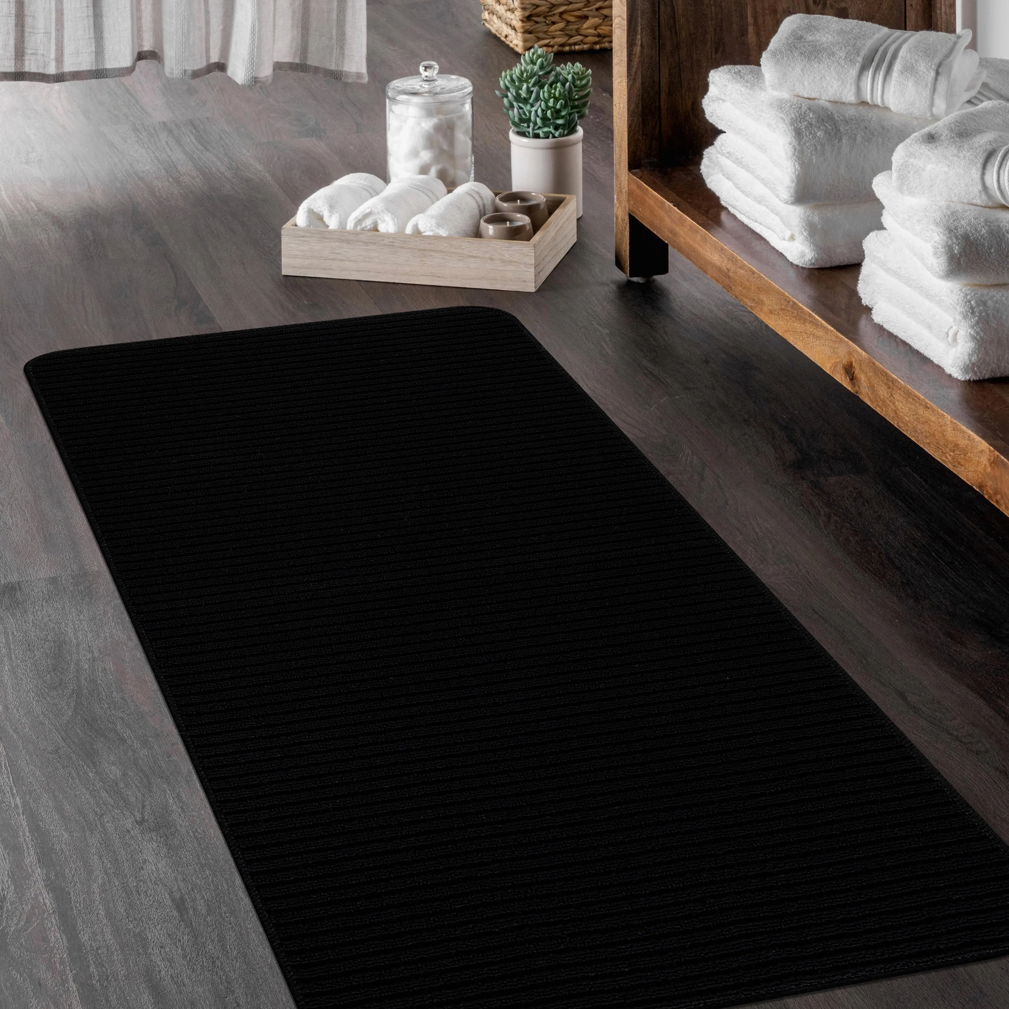 Beverly Rug Non Slip Washable Kitchen Rugs and Mats 2 Piece Set. 48x20   30x20