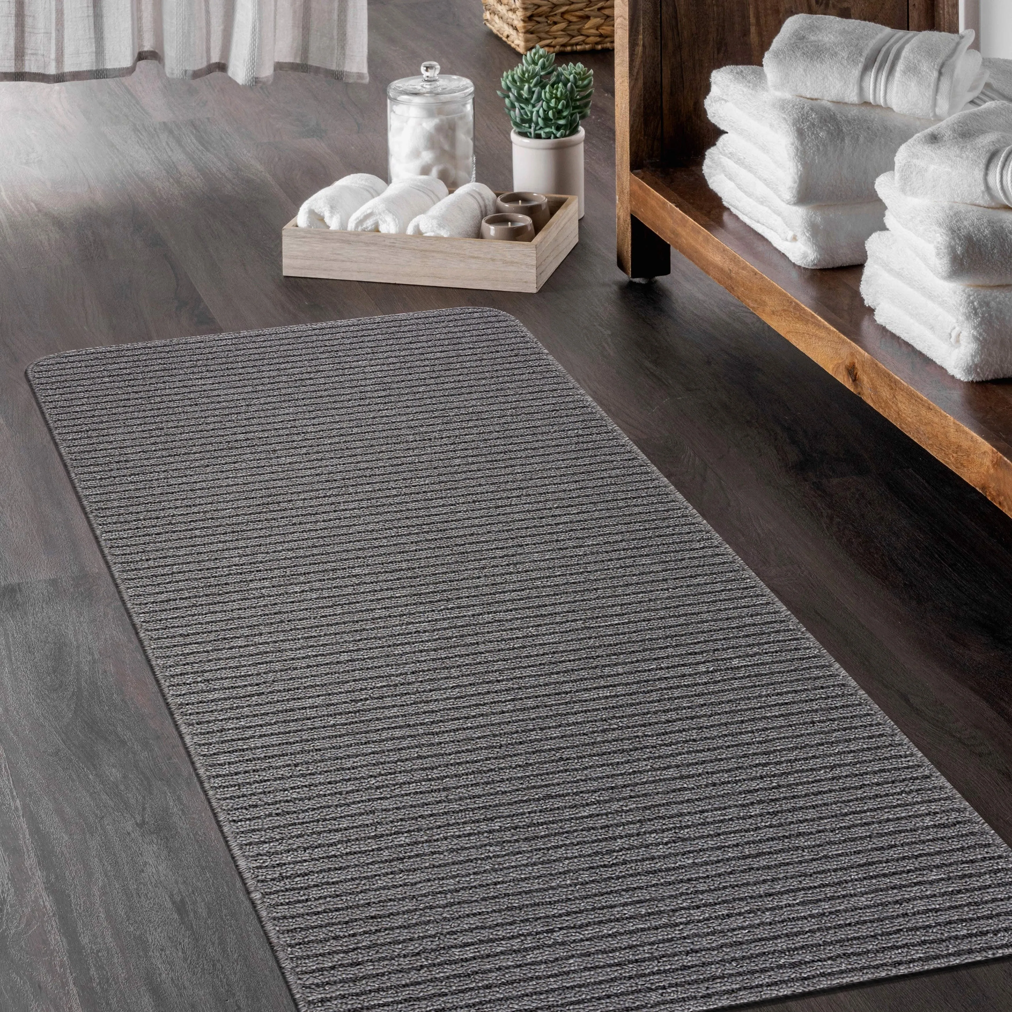 Beverly Rug Non Slip Washable Kitchen Rugs and Mats 2 Piece Set. 48x20   30x20