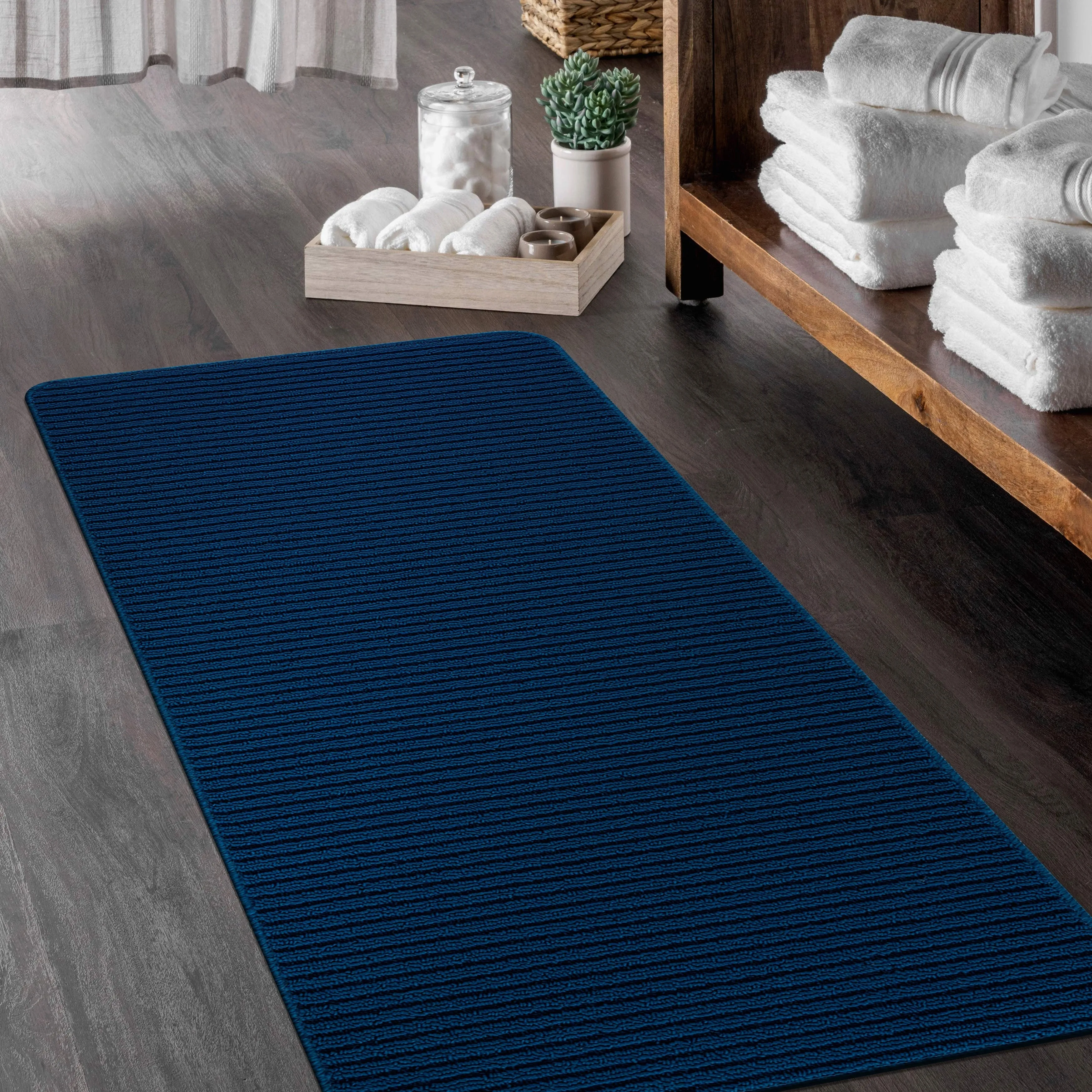 Beverly Rug Non Slip Washable Kitchen Rugs and Mats 2 Piece Set. 48x20   30x20