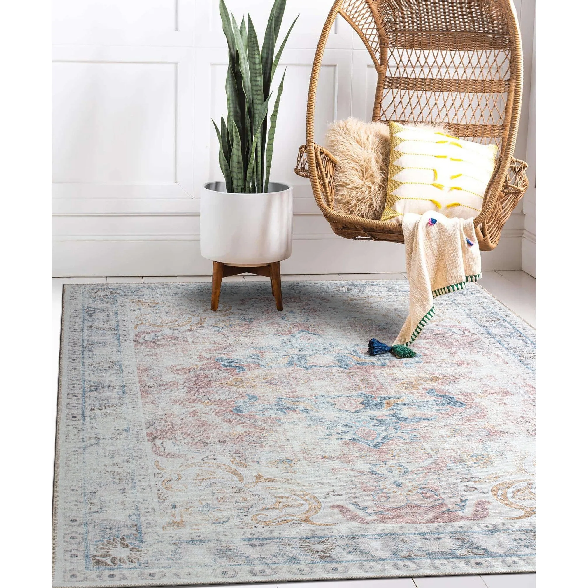 Bohemian Transitional Machine Washable Area Rug