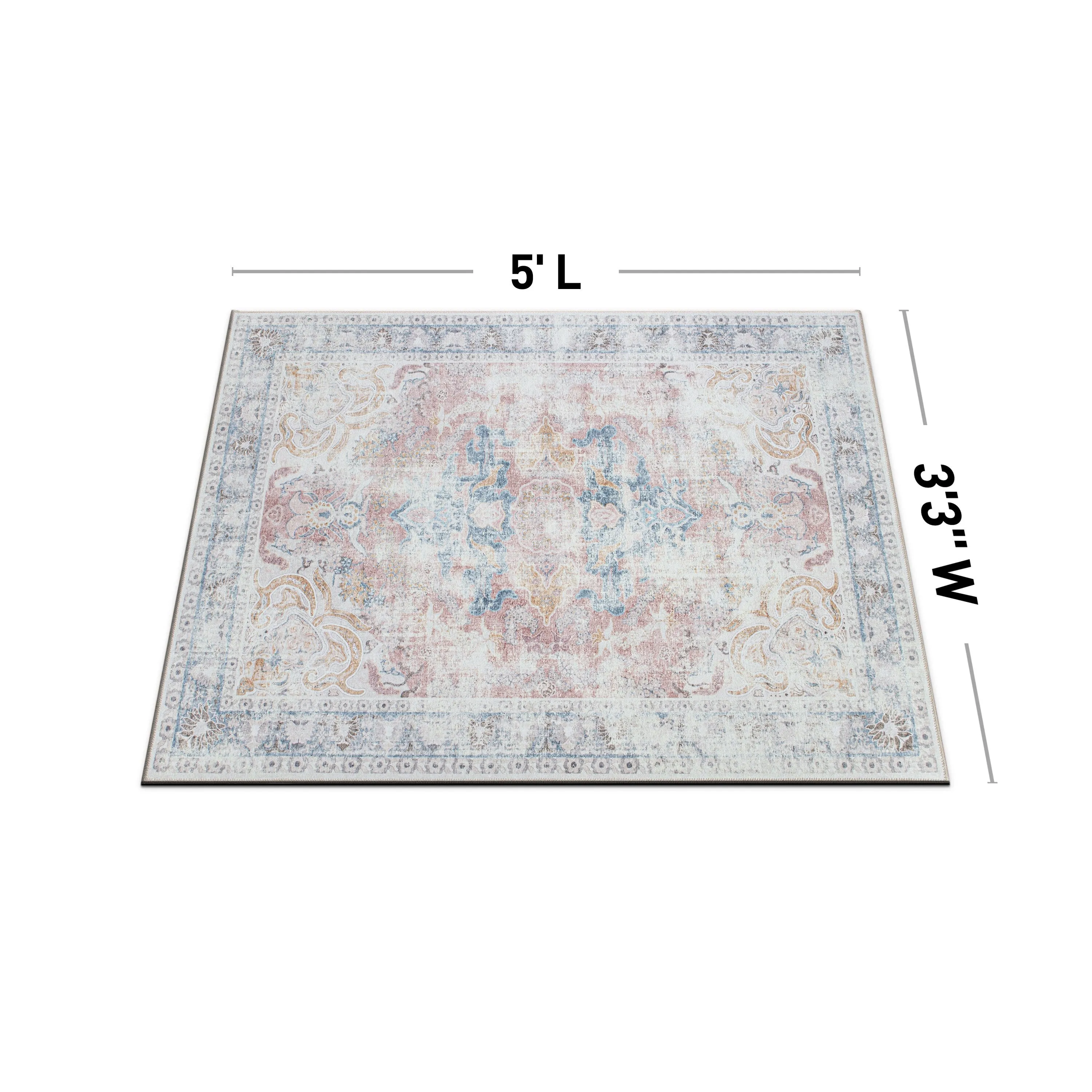 Bohemian Transitional Machine Washable Area Rug