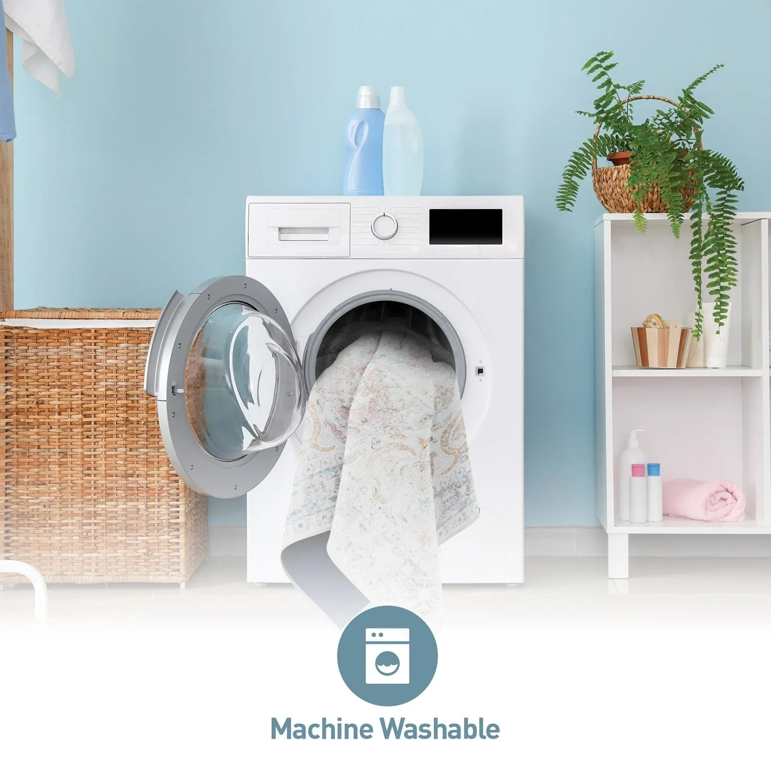 Bohemian Transitional Machine Washable Area Rug