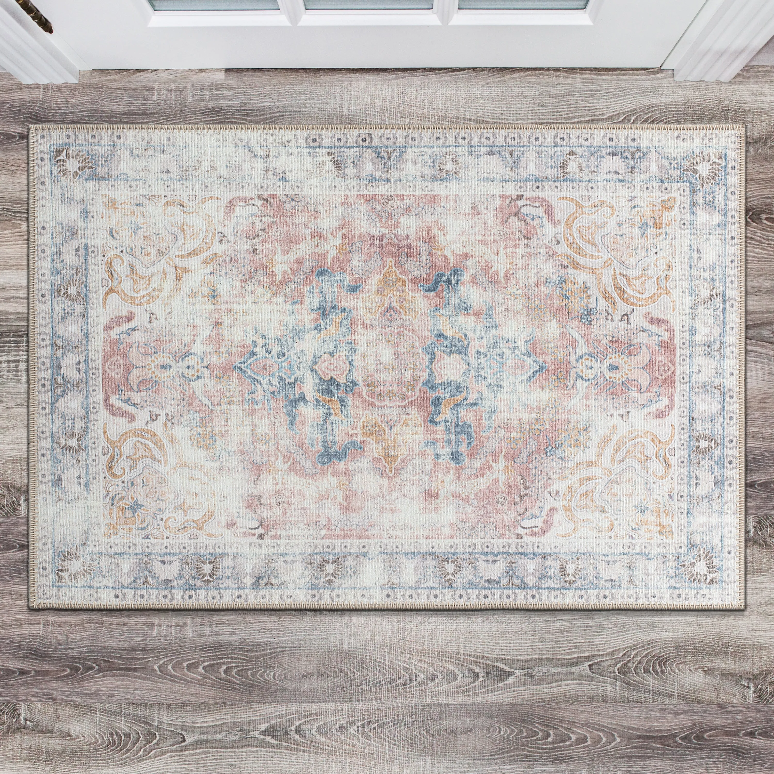 Bohemian Transitional Machine Washable Area Rug