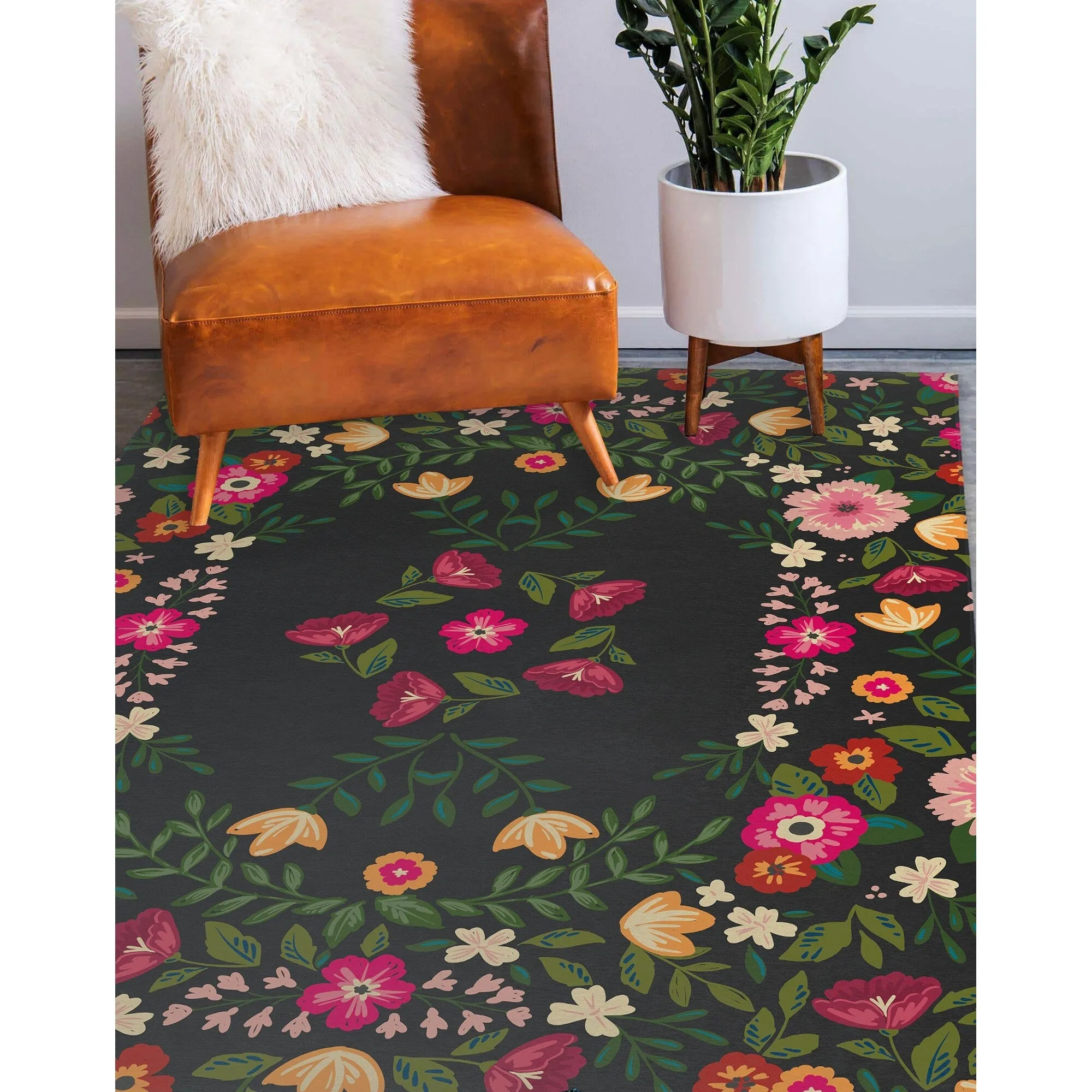 BOHO FIELDS CHARCOAL Area Rug By Kavka Designs