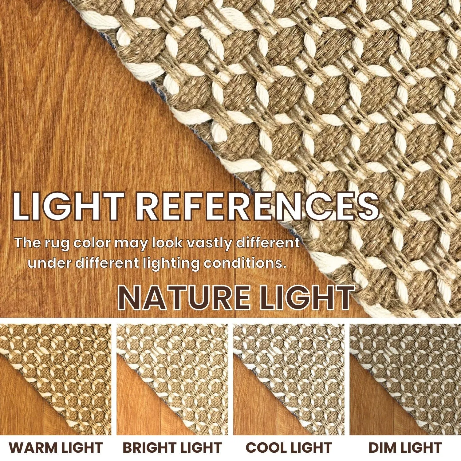 Braided Natural Jute Premium Indoor Area Rug