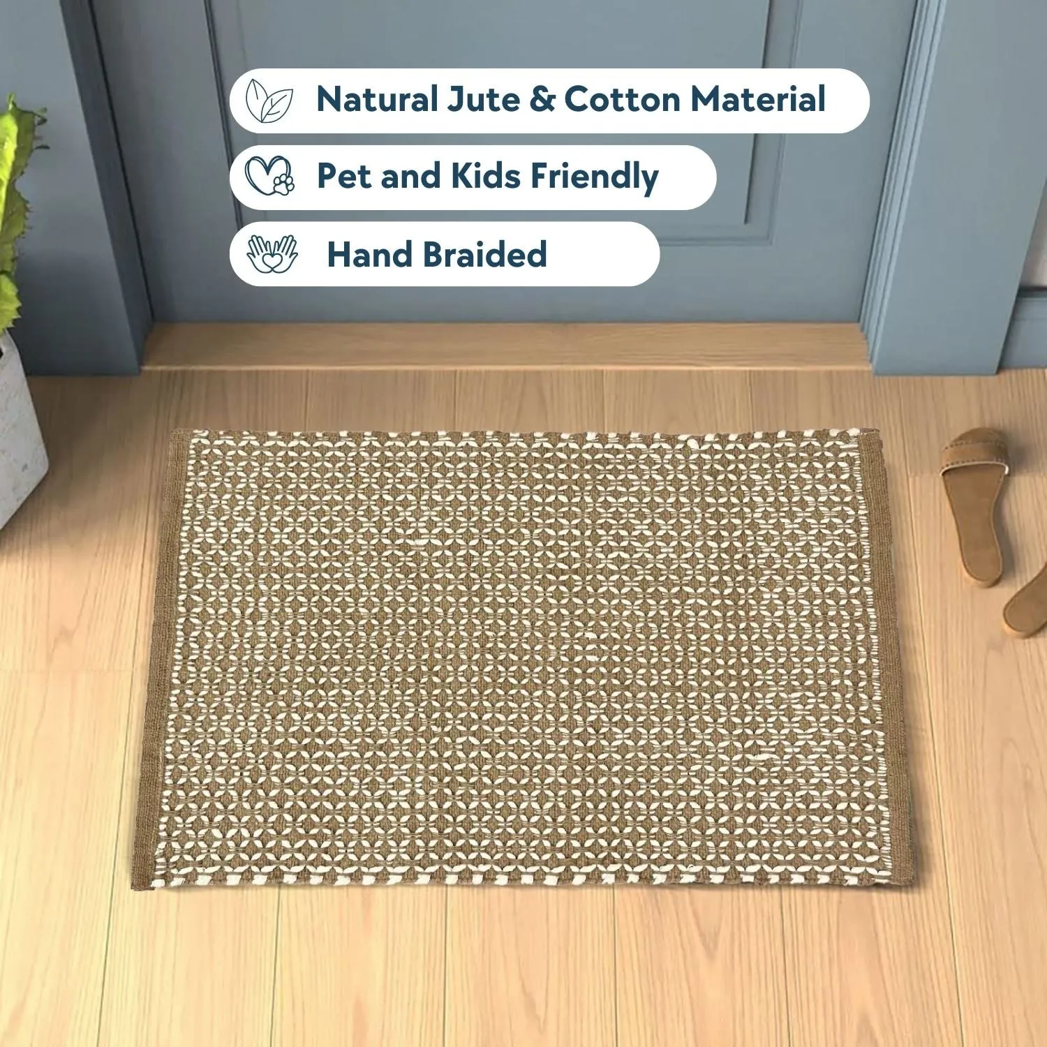 Braided Natural Jute Premium Indoor Area Rug