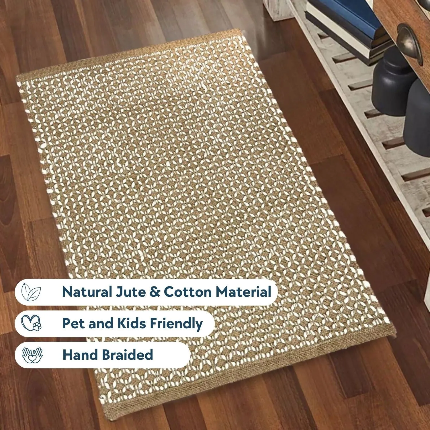 Braided Natural Jute Premium Indoor Area Rug
