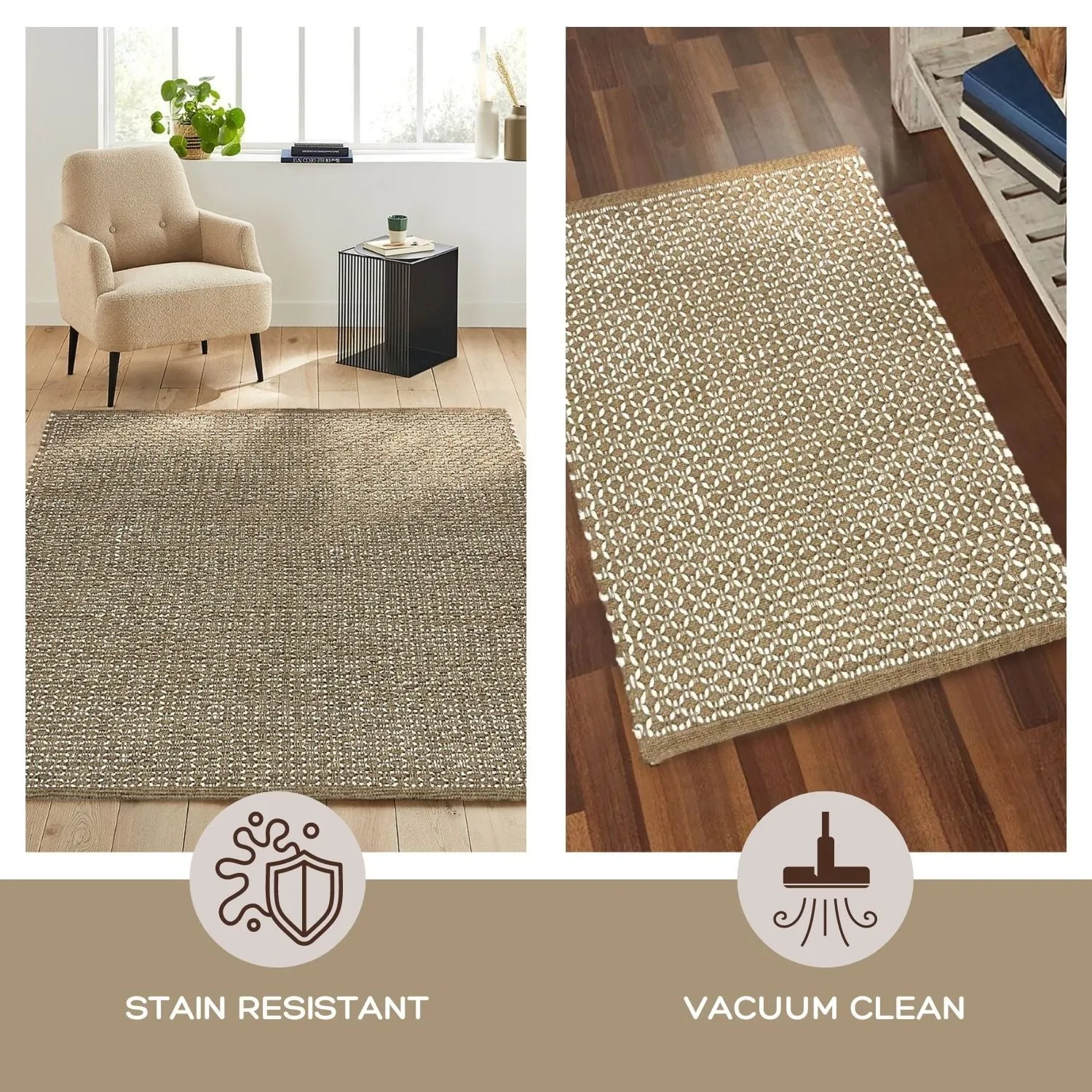 Braided Natural Jute Premium Indoor Area Rug