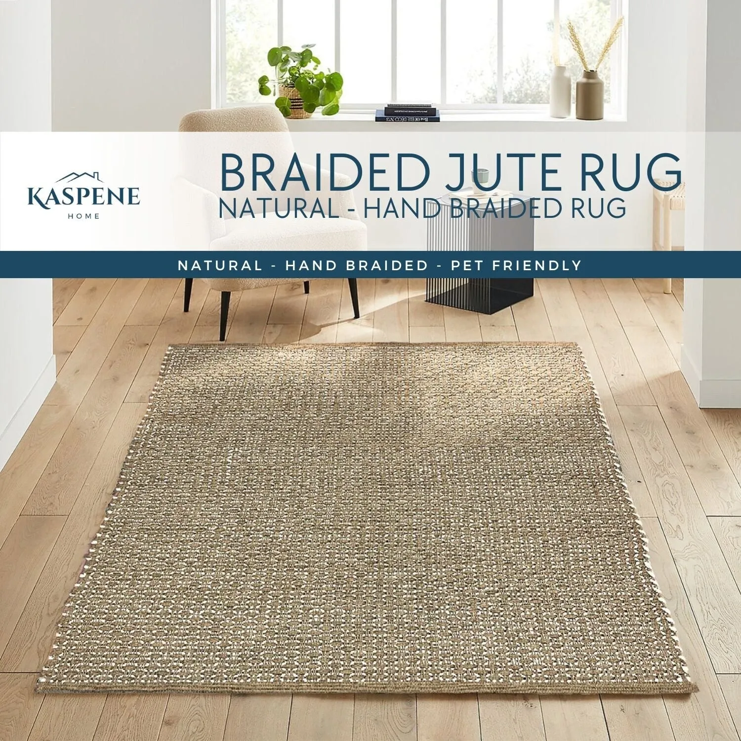 Braided Natural Jute Premium Indoor Area Rug