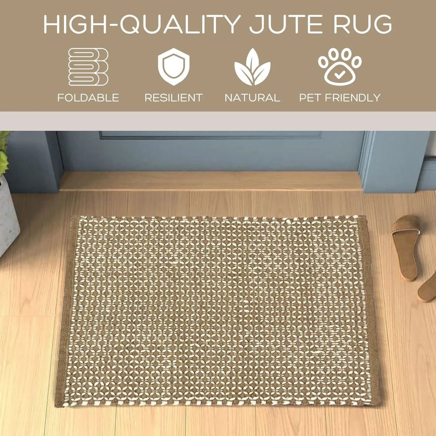 Braided Natural Jute Premium Indoor Area Rug