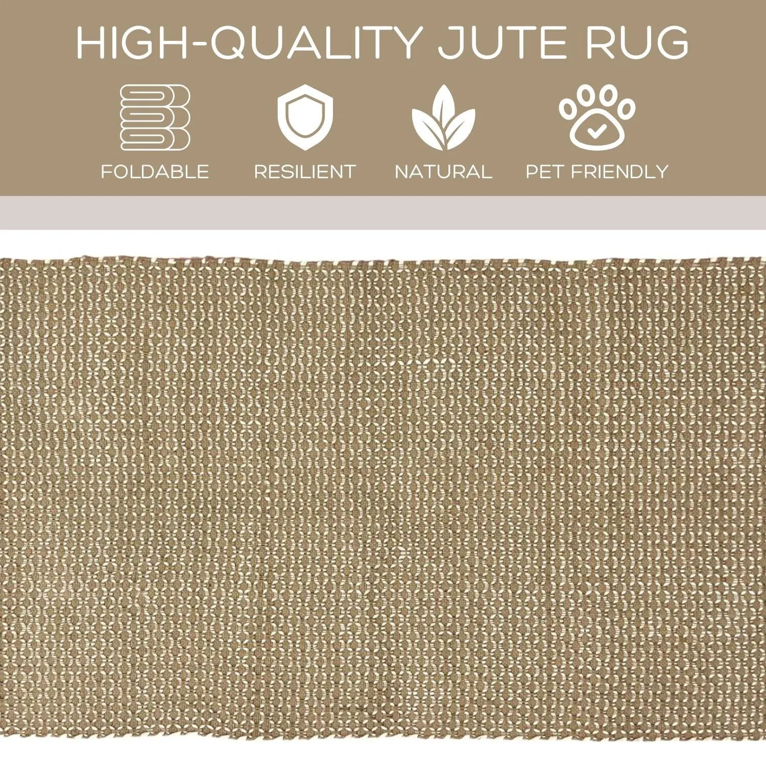 Braided Natural Jute Premium Indoor Area Rug
