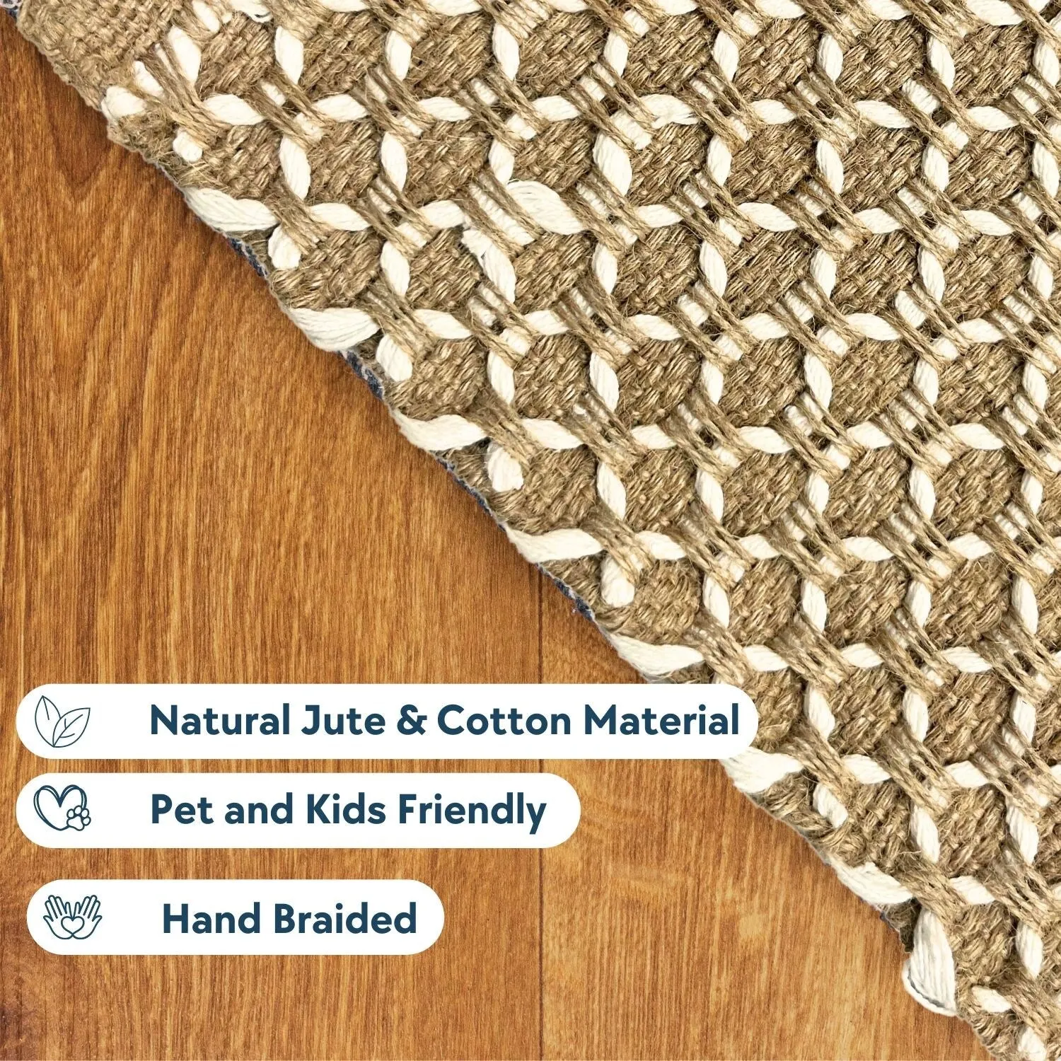 Braided Natural Jute Premium Indoor Area Rug