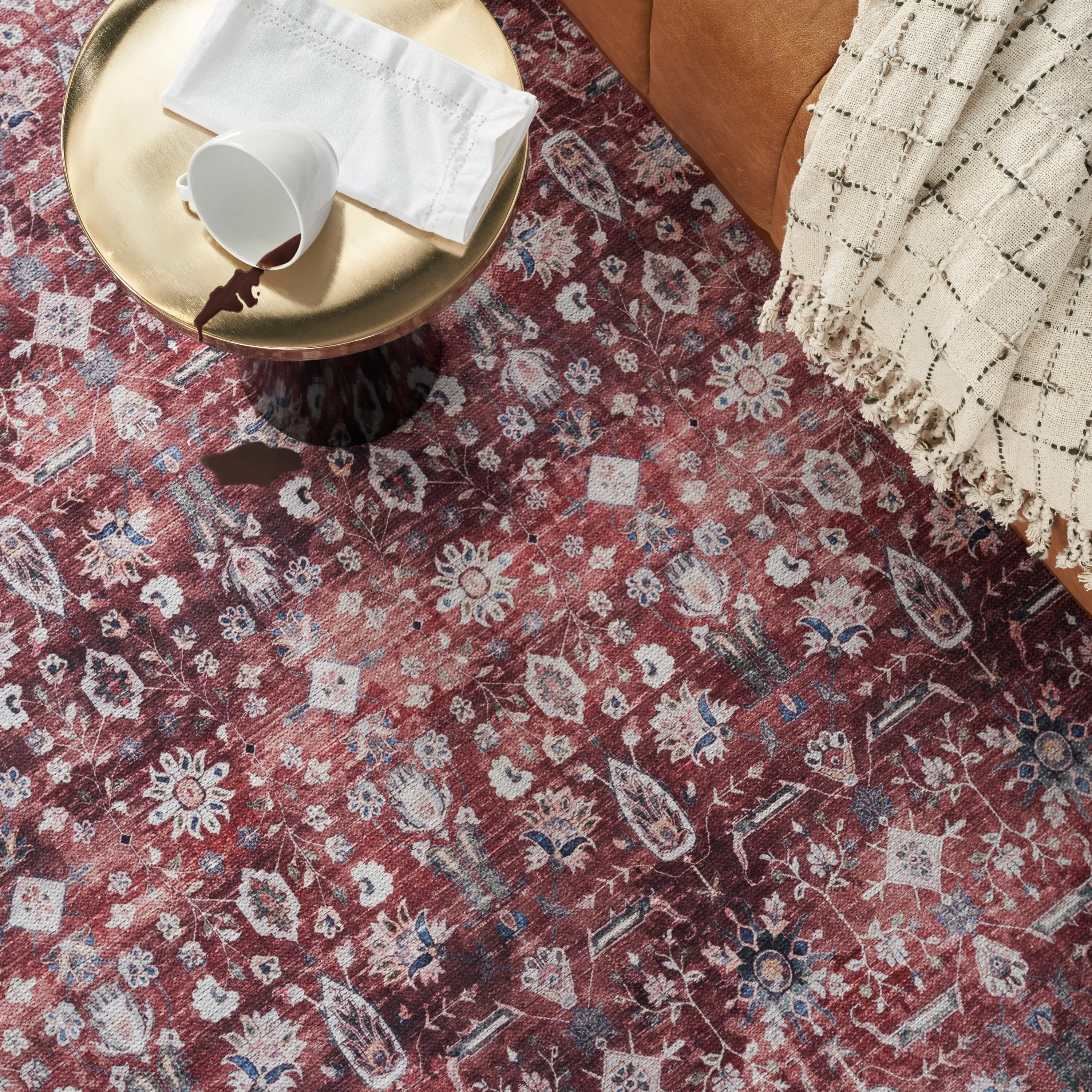 Brilliance Machine Washable Persian Vintage Medallion Area Rug