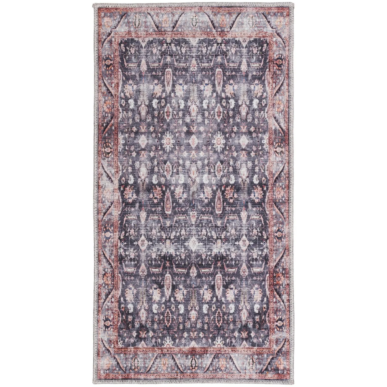 Brilliance Machine Washable Persian Vintage Medallion Area Rug