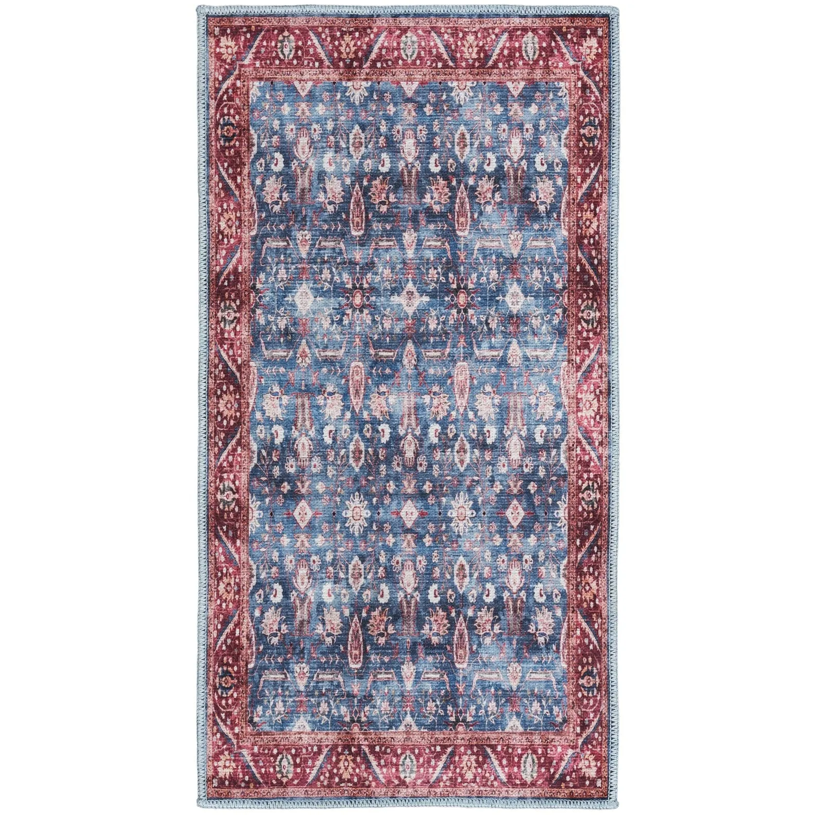 Brilliance Machine Washable Persian Vintage Medallion Area Rug