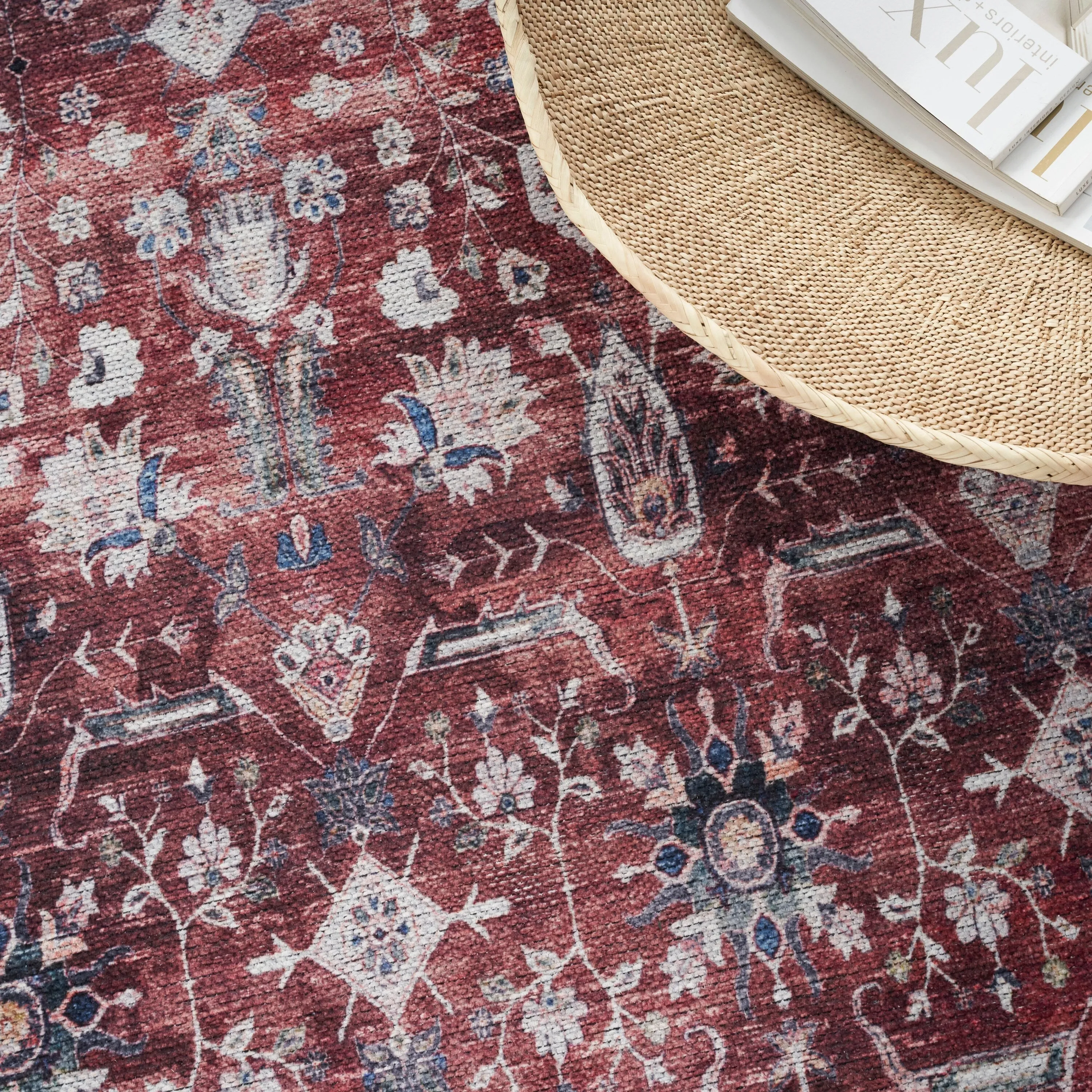 Brilliance Machine Washable Persian Vintage Medallion Area Rug