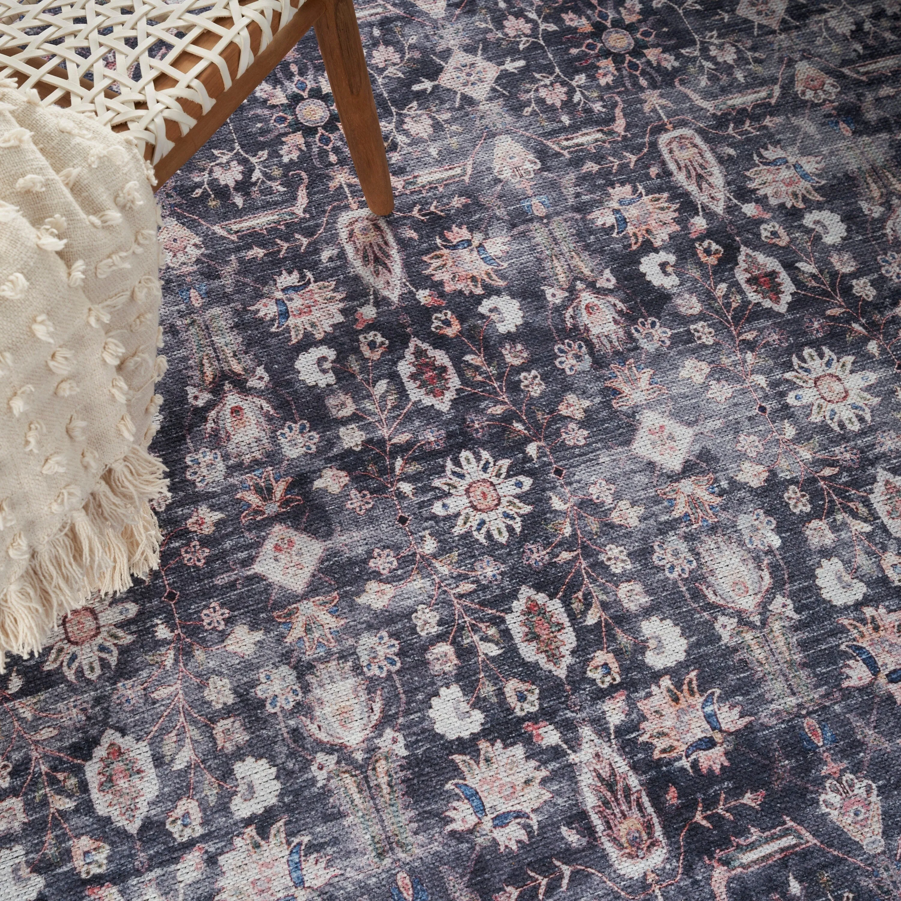 Brilliance Machine Washable Persian Vintage Medallion Area Rug