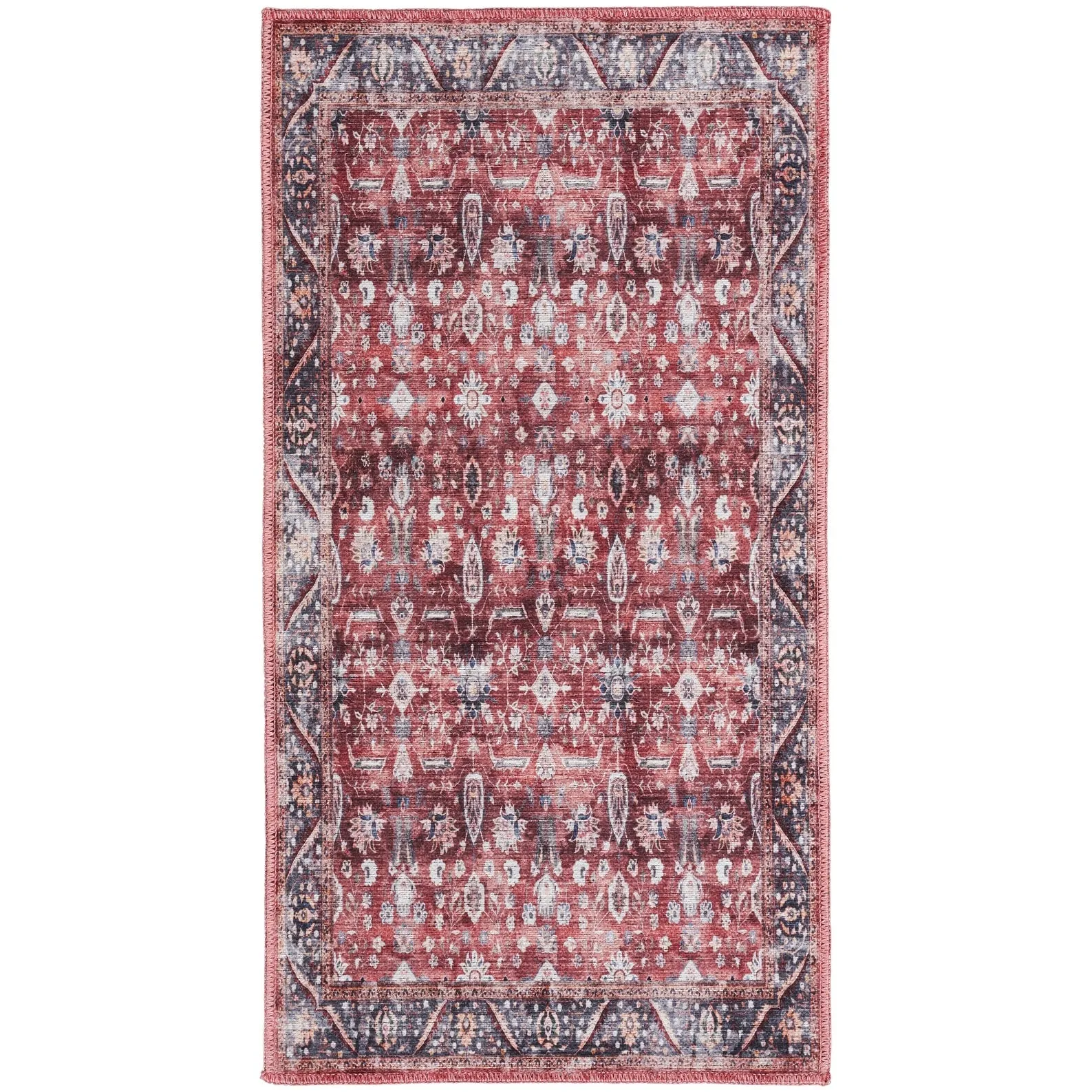 Brilliance Machine Washable Persian Vintage Medallion Area Rug