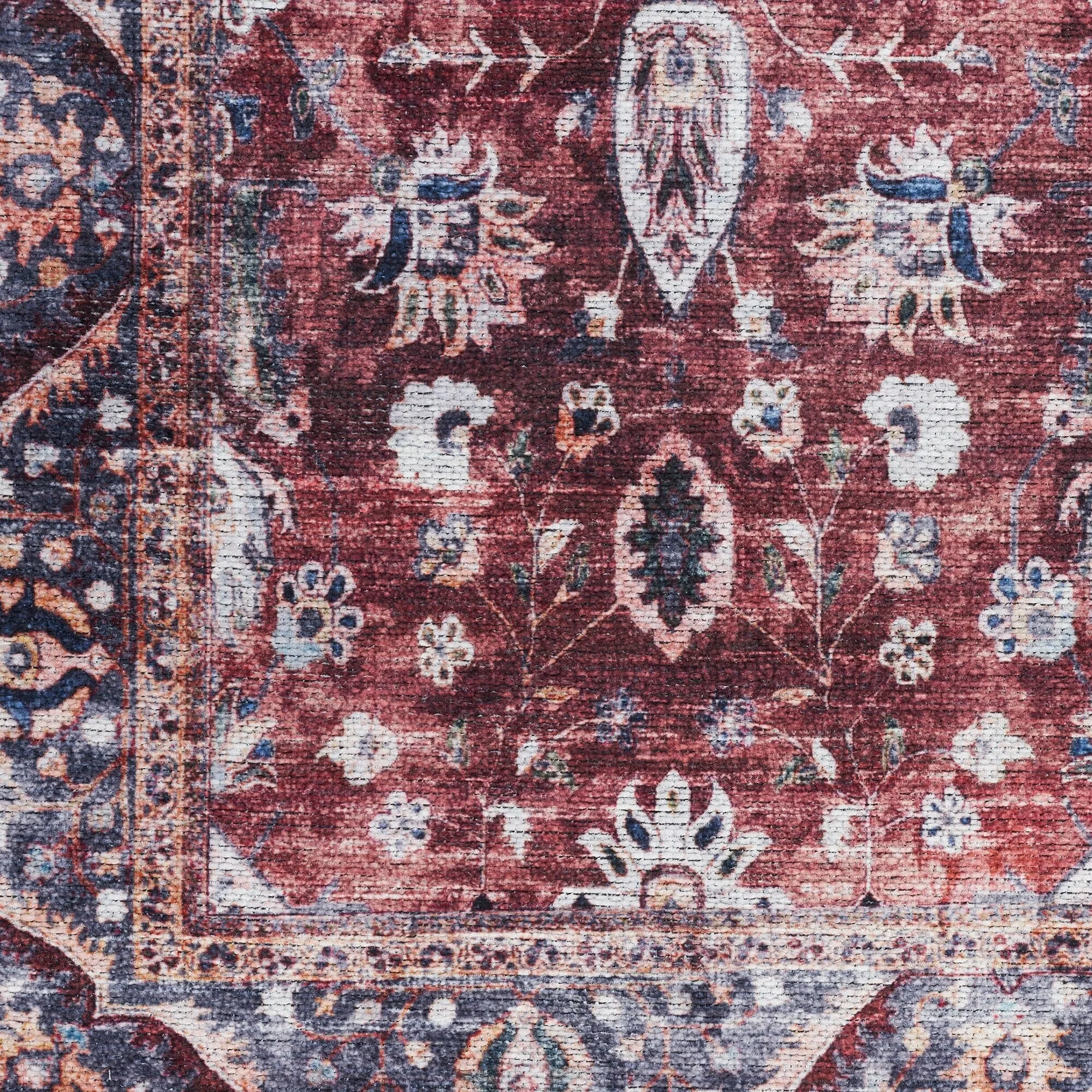 Brilliance Machine Washable Persian Vintage Medallion Area Rug