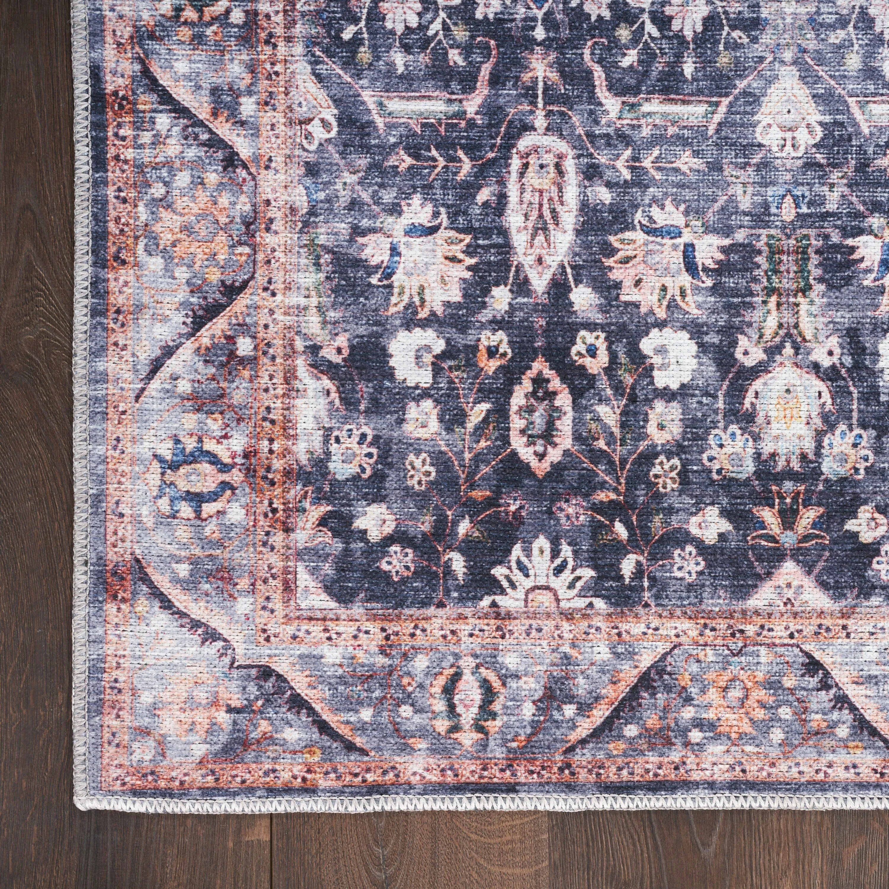 Brilliance Machine Washable Persian Vintage Medallion Area Rug