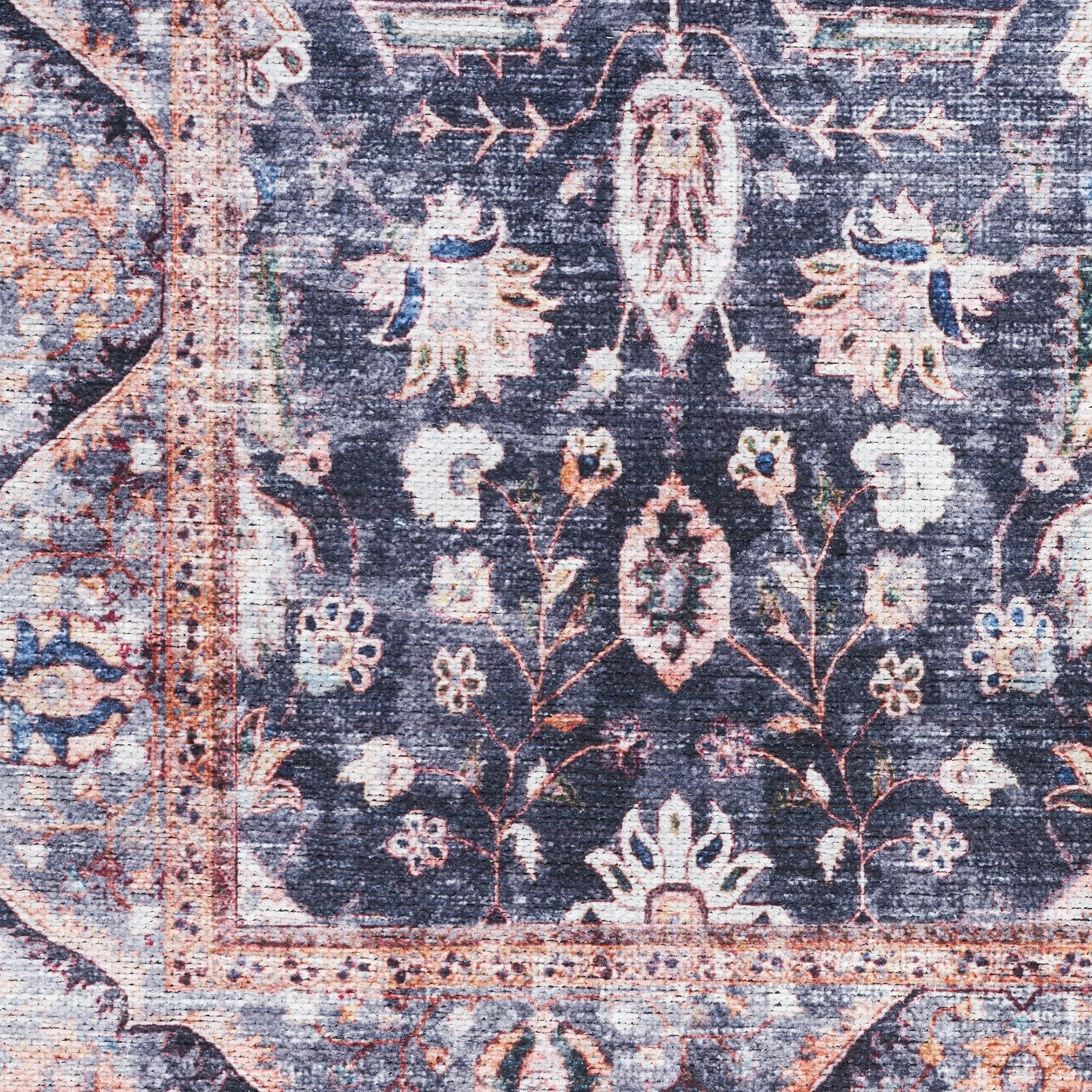 Brilliance Machine Washable Persian Vintage Medallion Area Rug