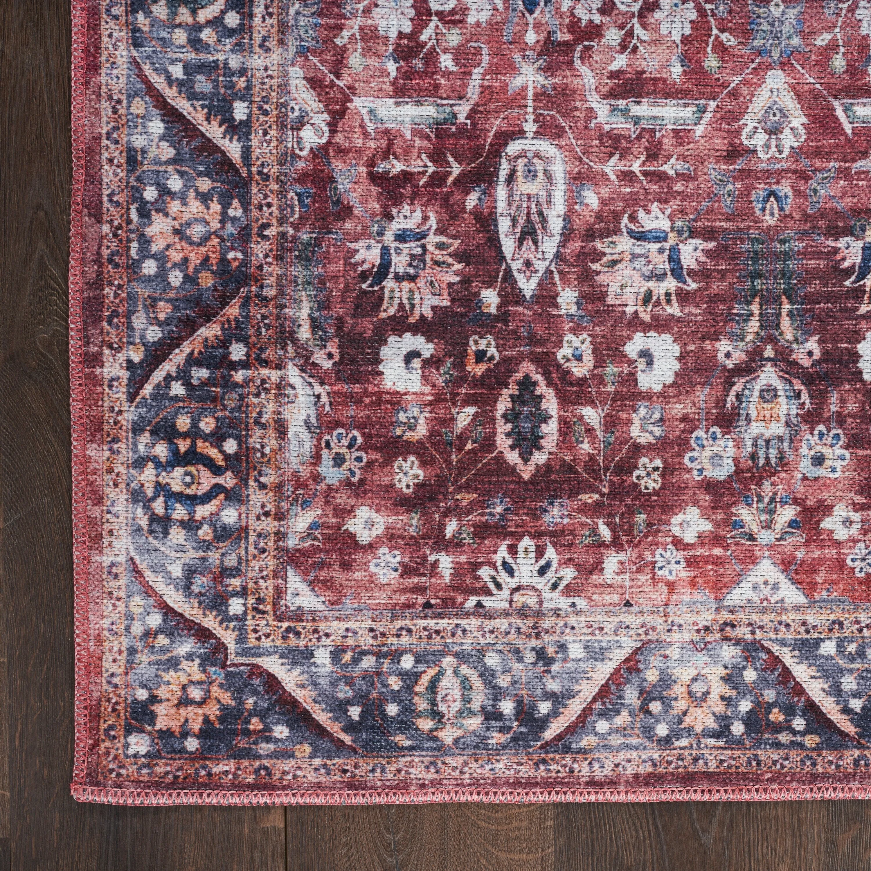 Brilliance Machine Washable Persian Vintage Medallion Area Rug